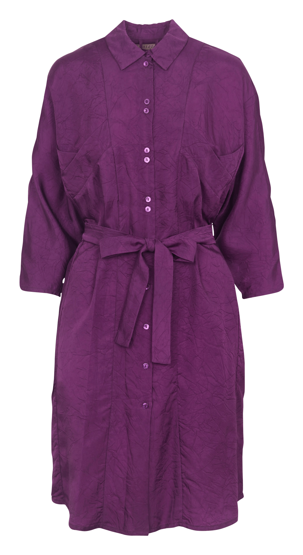 Midi dress with classic collar COTELAC Purple