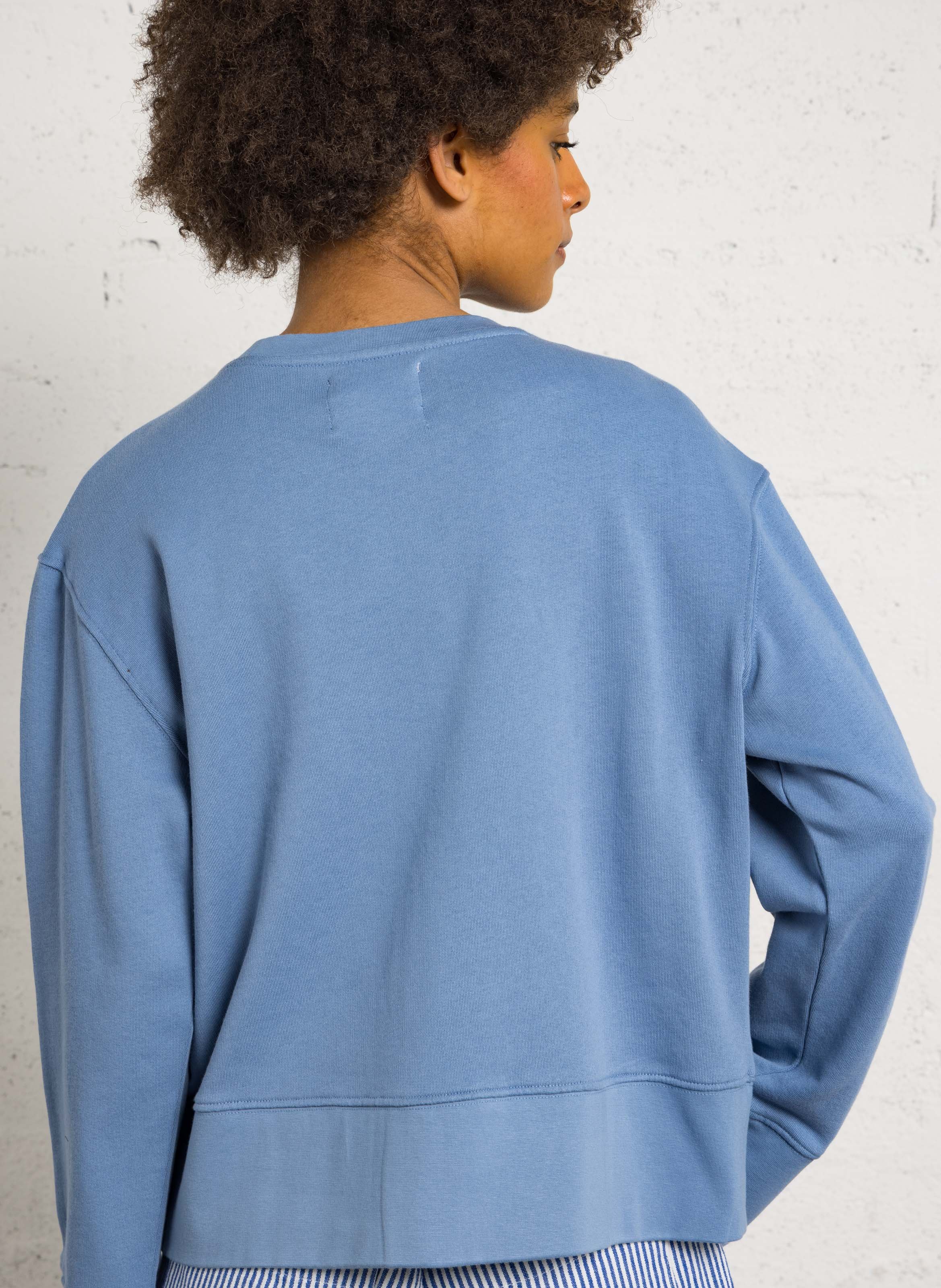Rundhals-Sweatshirt aus Bio-Baumwolle LEON & HARPER Blau