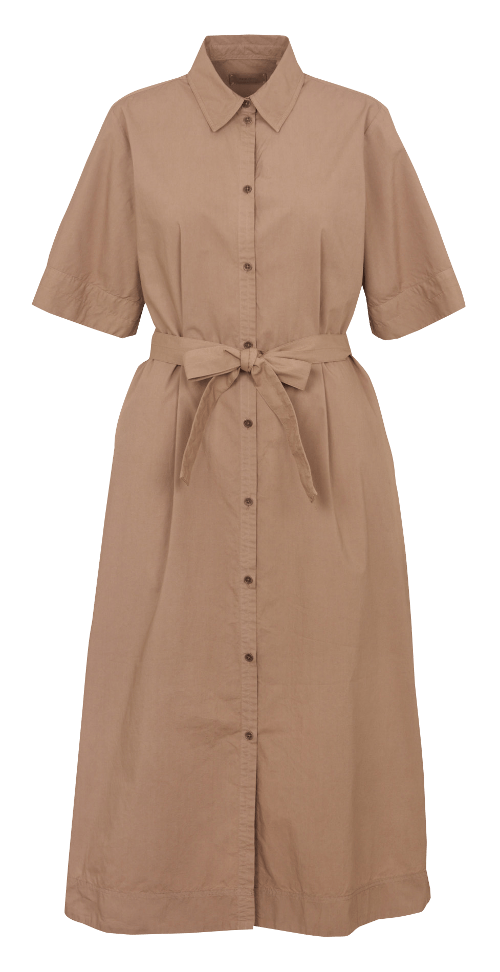 Robe longue ample manches courtes unie RUE DE TOKYO Marron