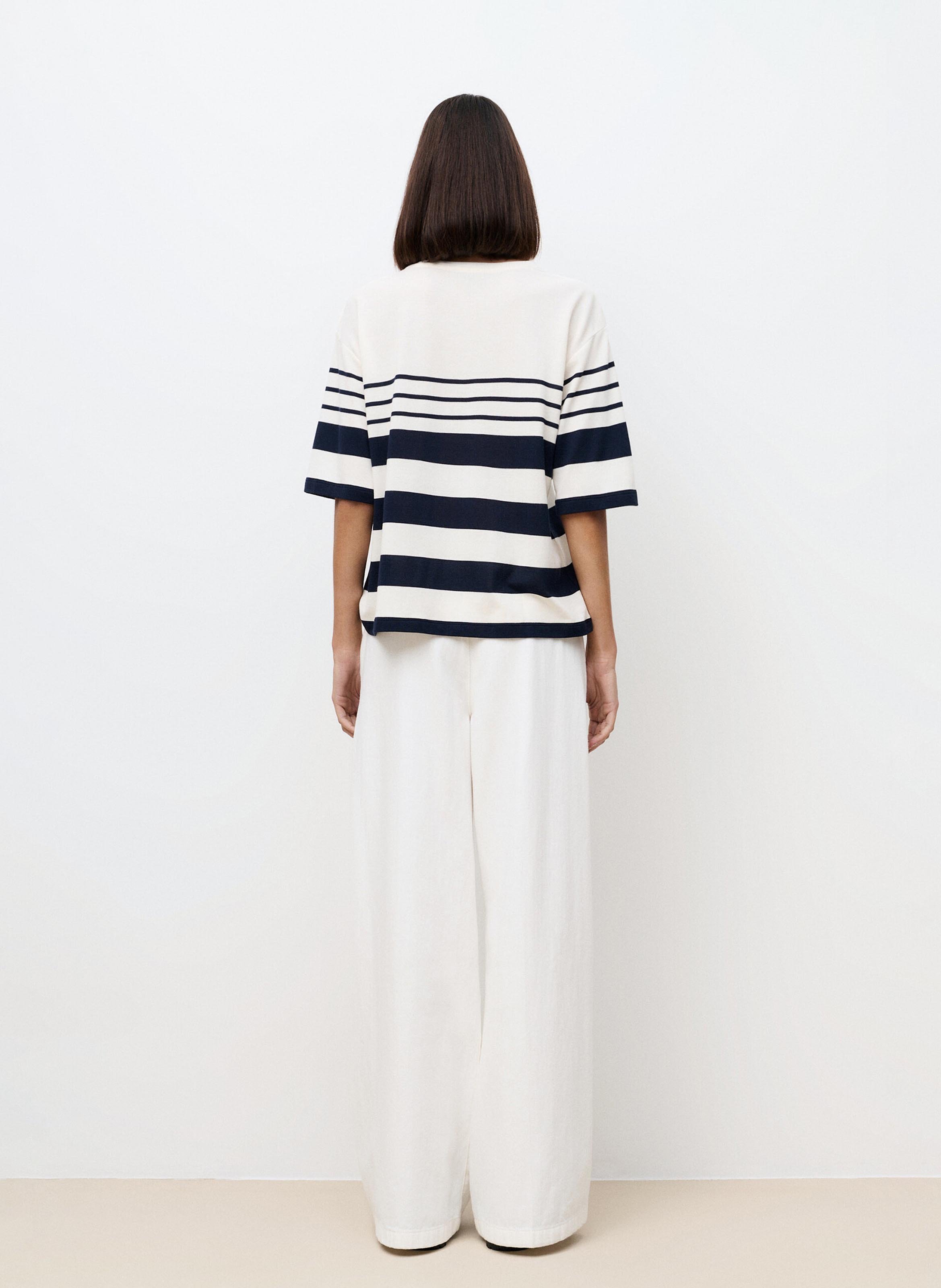 Camiseta con cuello redondo de rayas CAROLL Azul