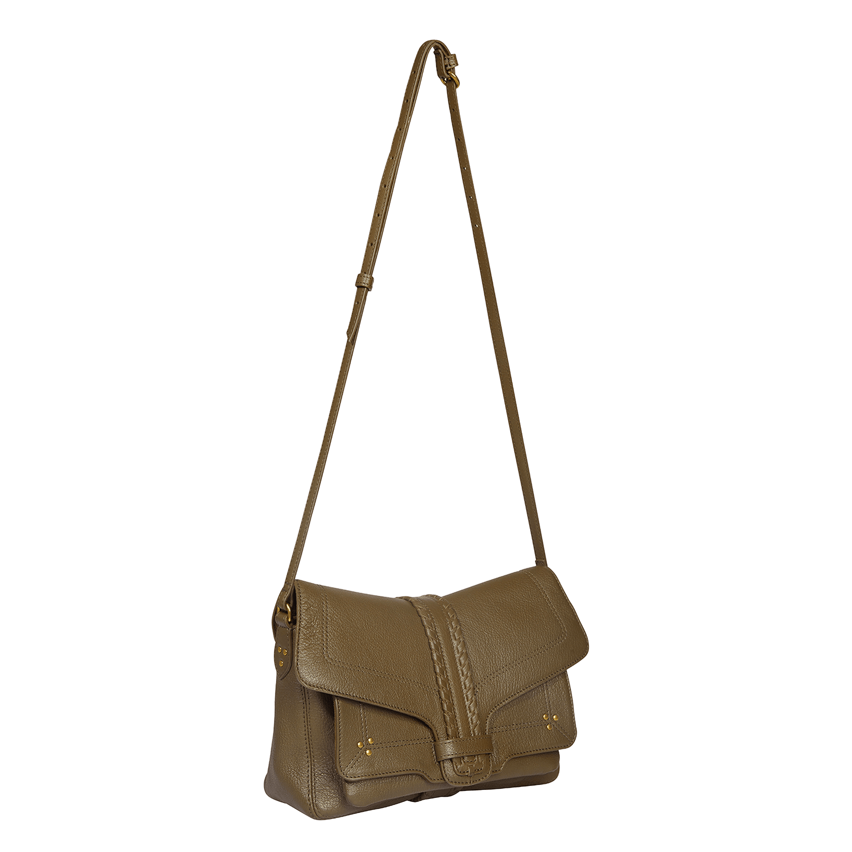 Sac bandoulière en cuir JEROME DREYFUSS Kaki