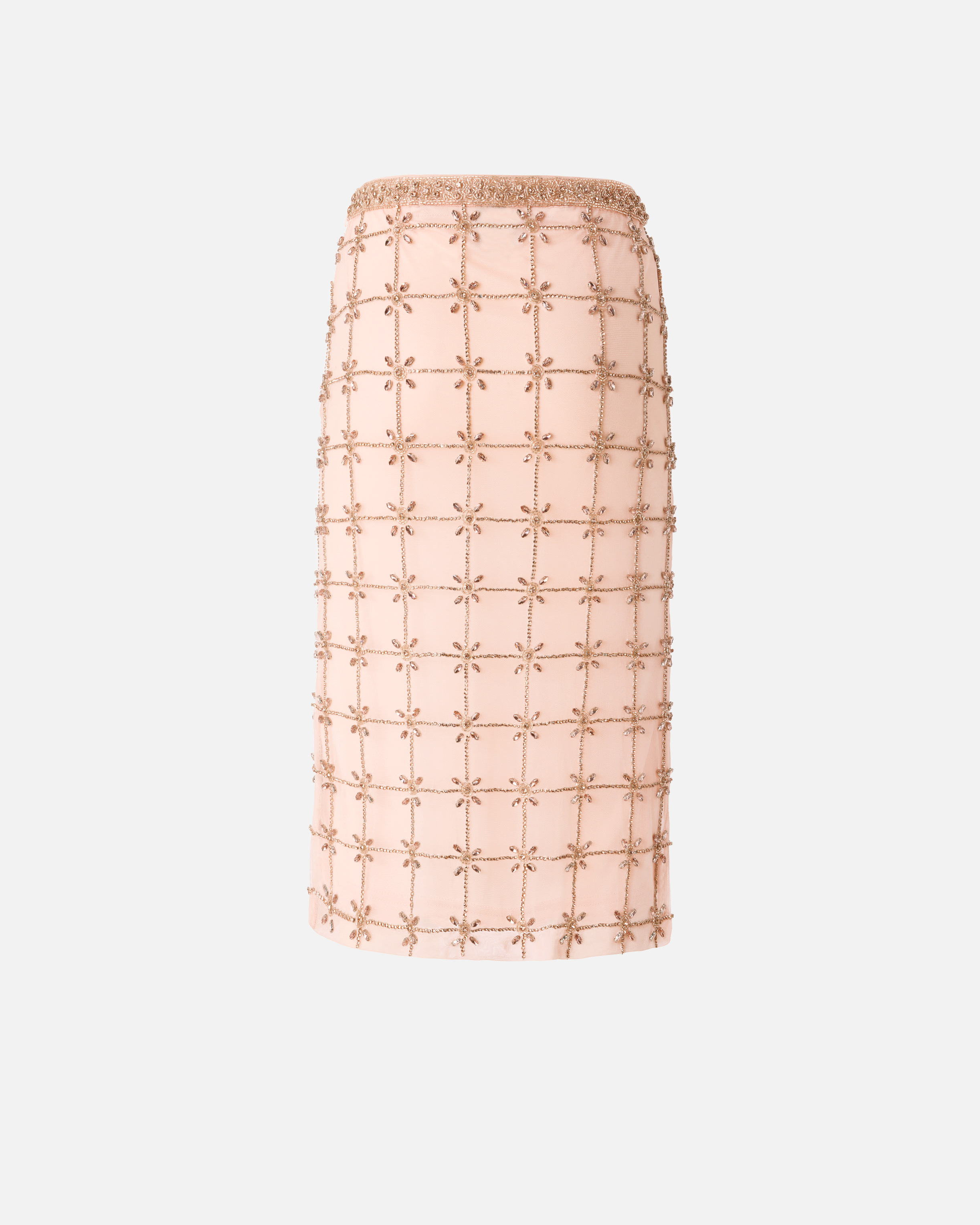 Midi-length tulle skirt with crystals PINKO Multicolored