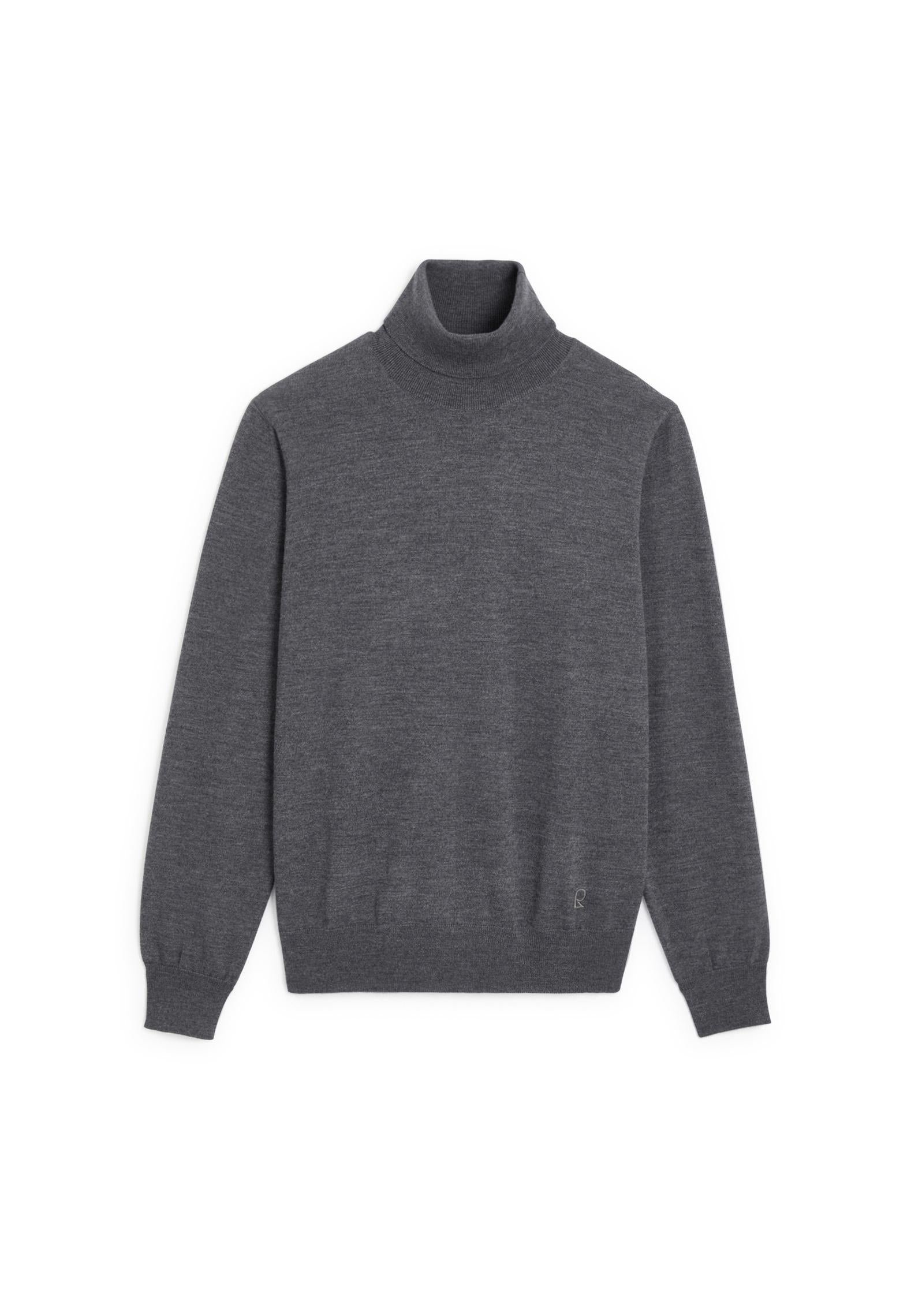 Pull col roulé en laine mérinos RODIER Gris