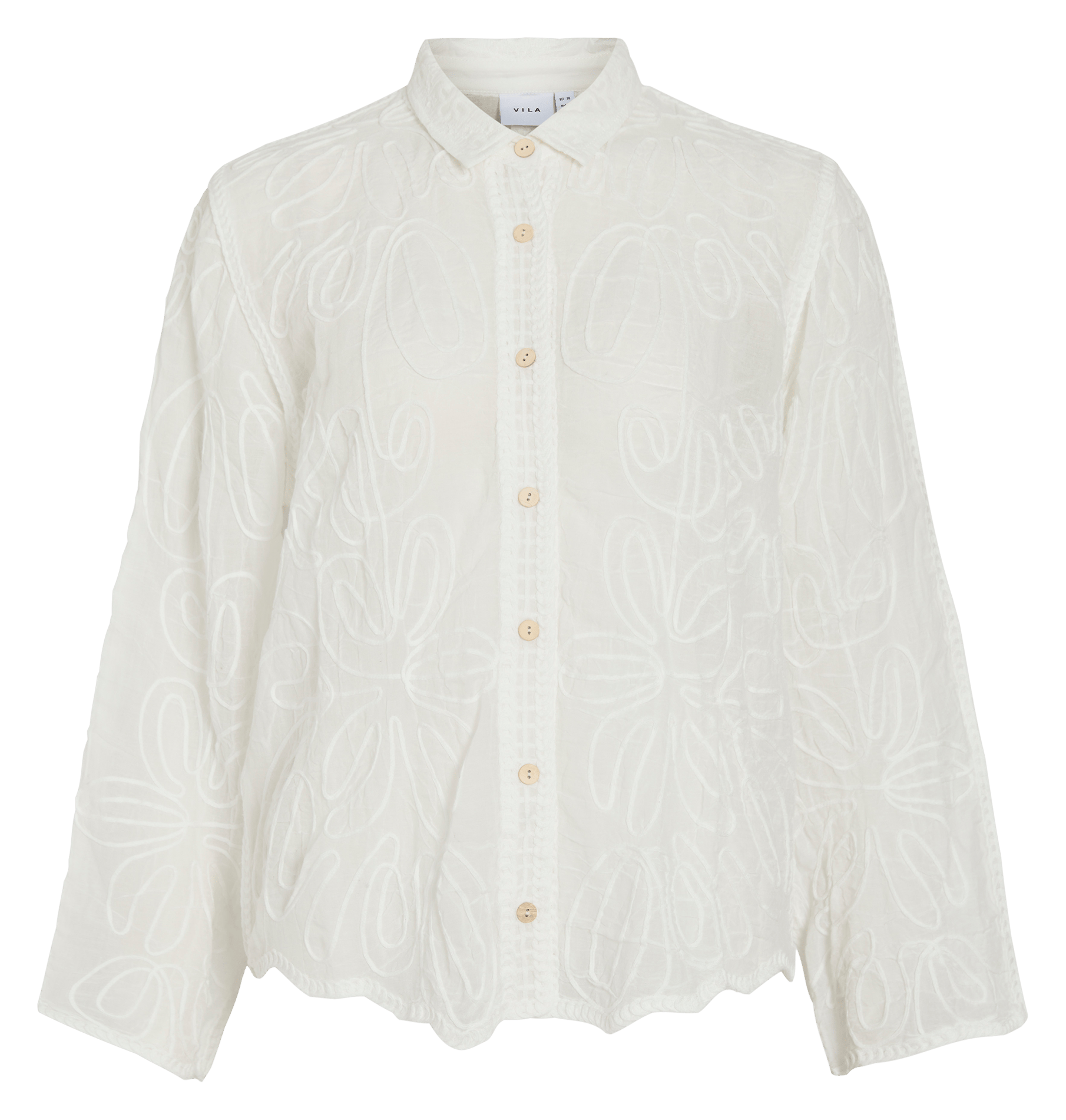Chemise brodée en coton VILA Blanc