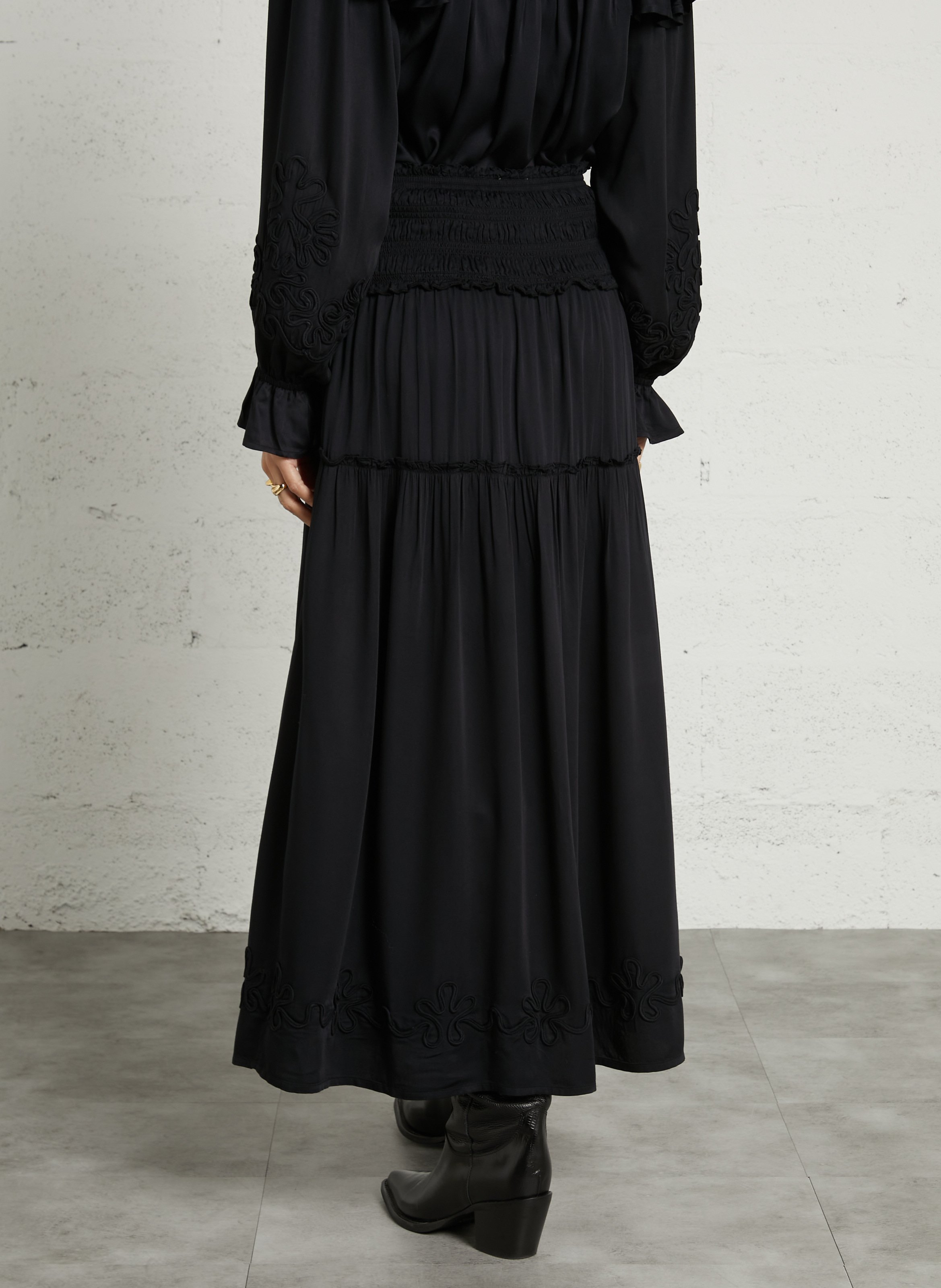 Solid long skirt LOUISE MISHA Black