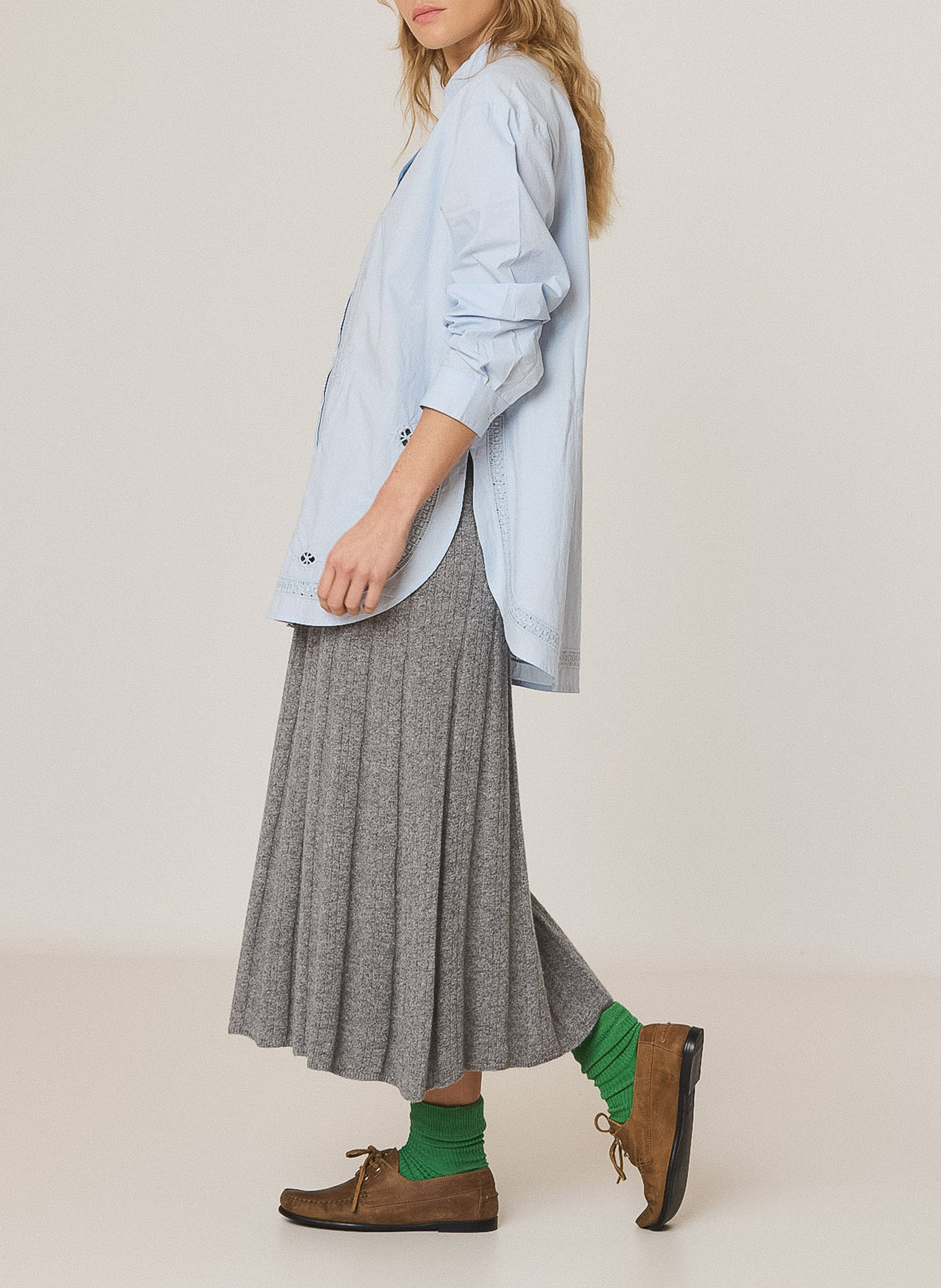 Oversized organic cotton shirt INDI & COLD Blue