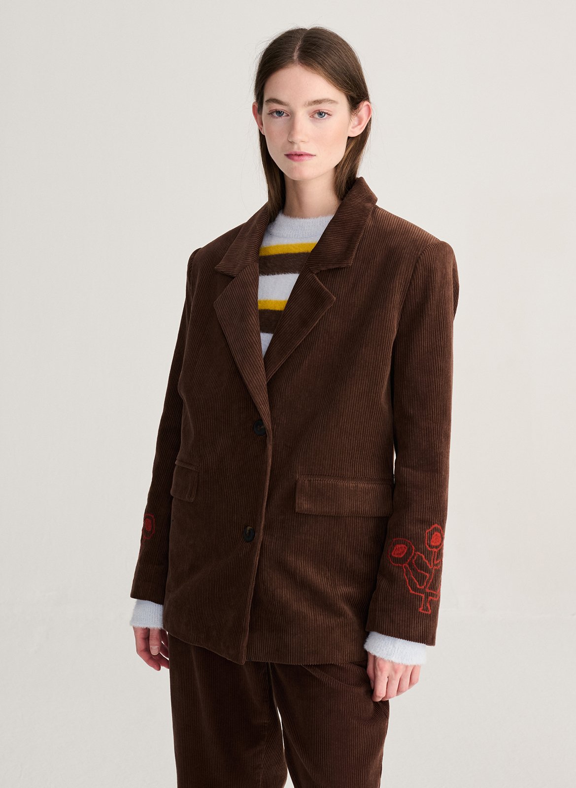 Veste blazer côtelée en coton bio BOBO CHOSES Braun