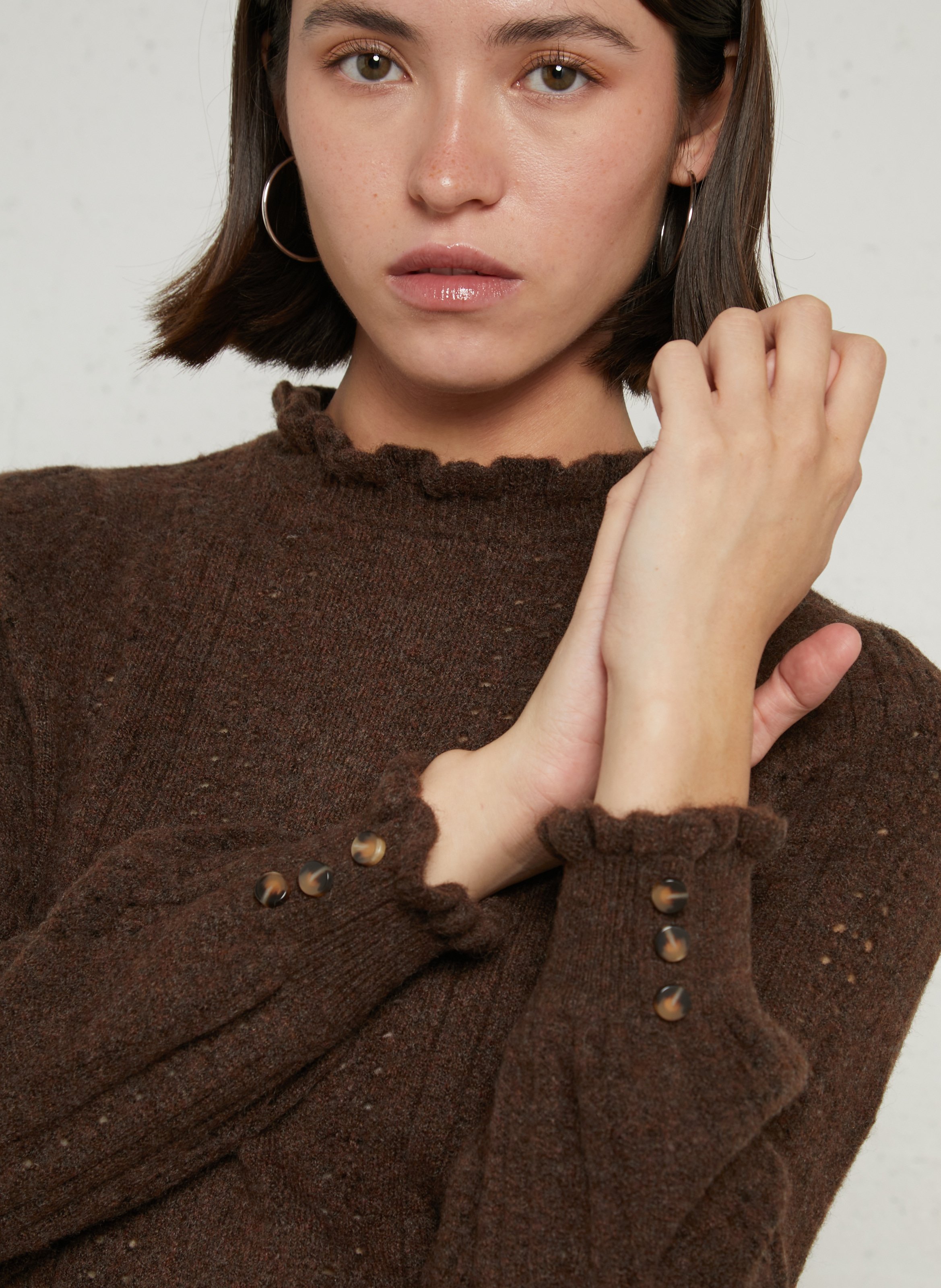 Quilted printed cotton short cardigan | Brown LA PETITE ETOILE Women