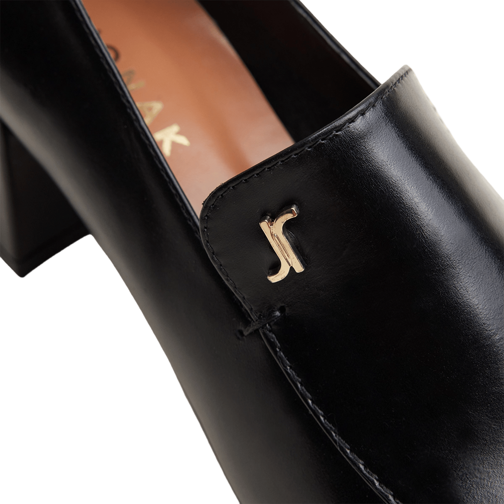 Mid-heel leather loafers JONAK Black
