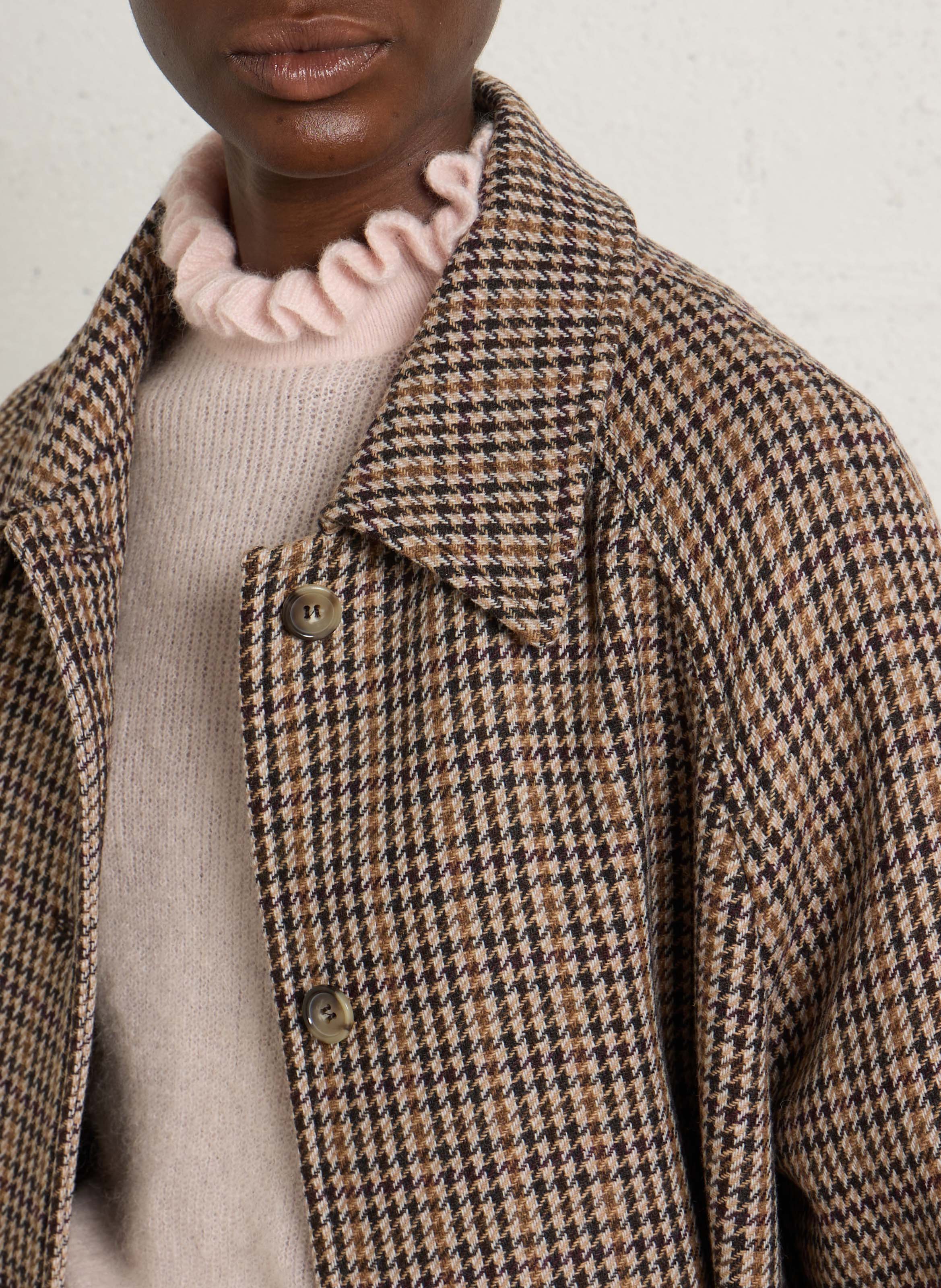 Manteau en laine mélangée DES PETITS HAUTS Multicolore