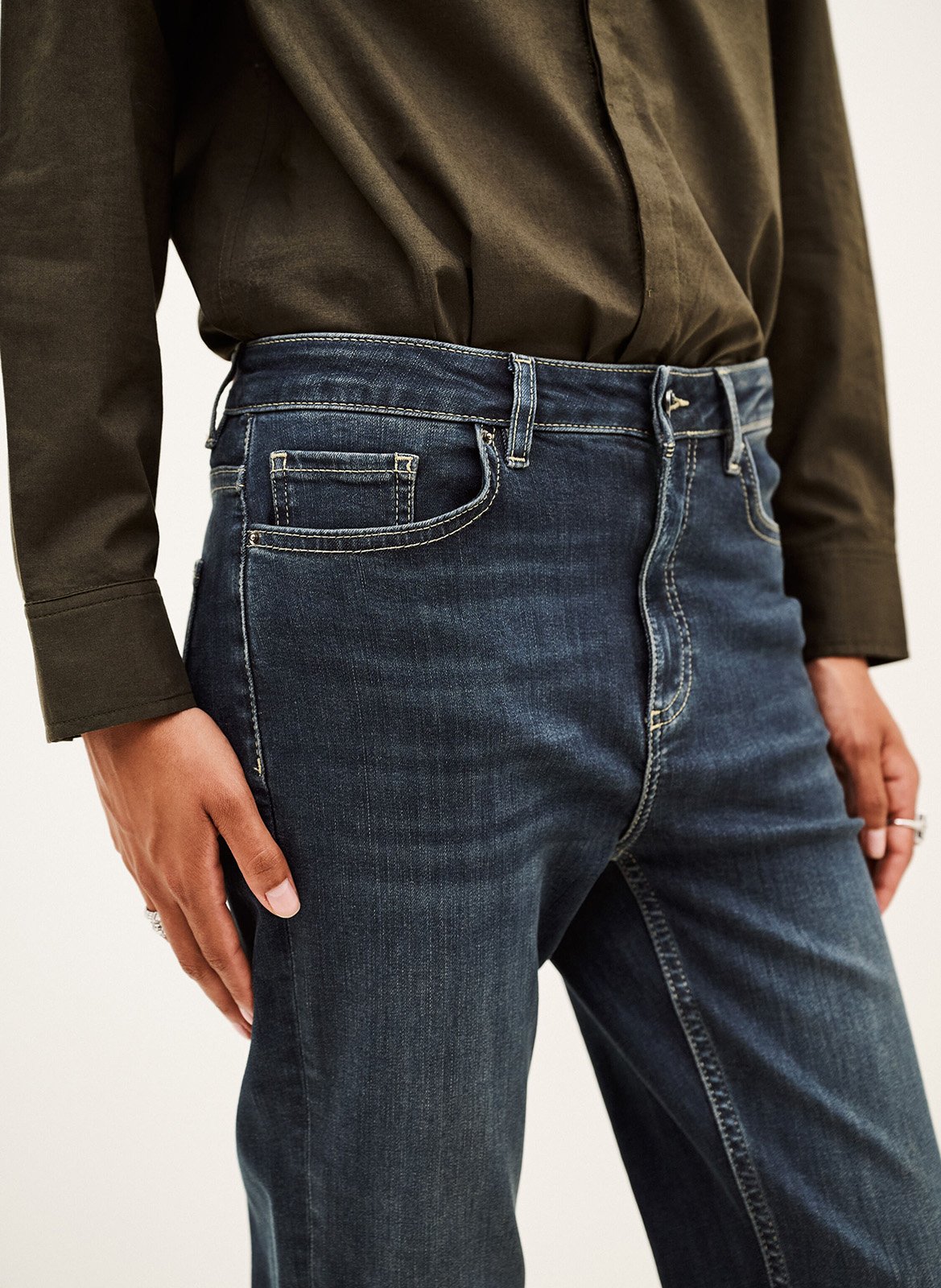 Jeans-Schlaghose aus Baumwoll-Mix BA&SH Blau