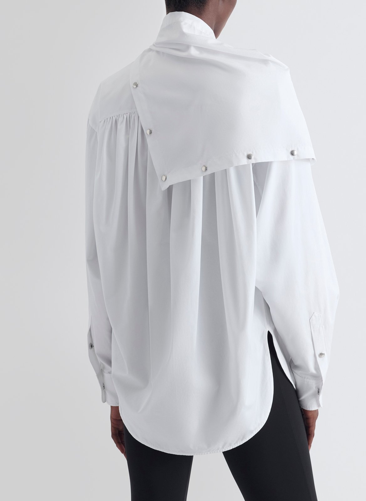 Einfarbiges, weit geschnittenes Hemd mit Button-down-Kragen IRO Weiss