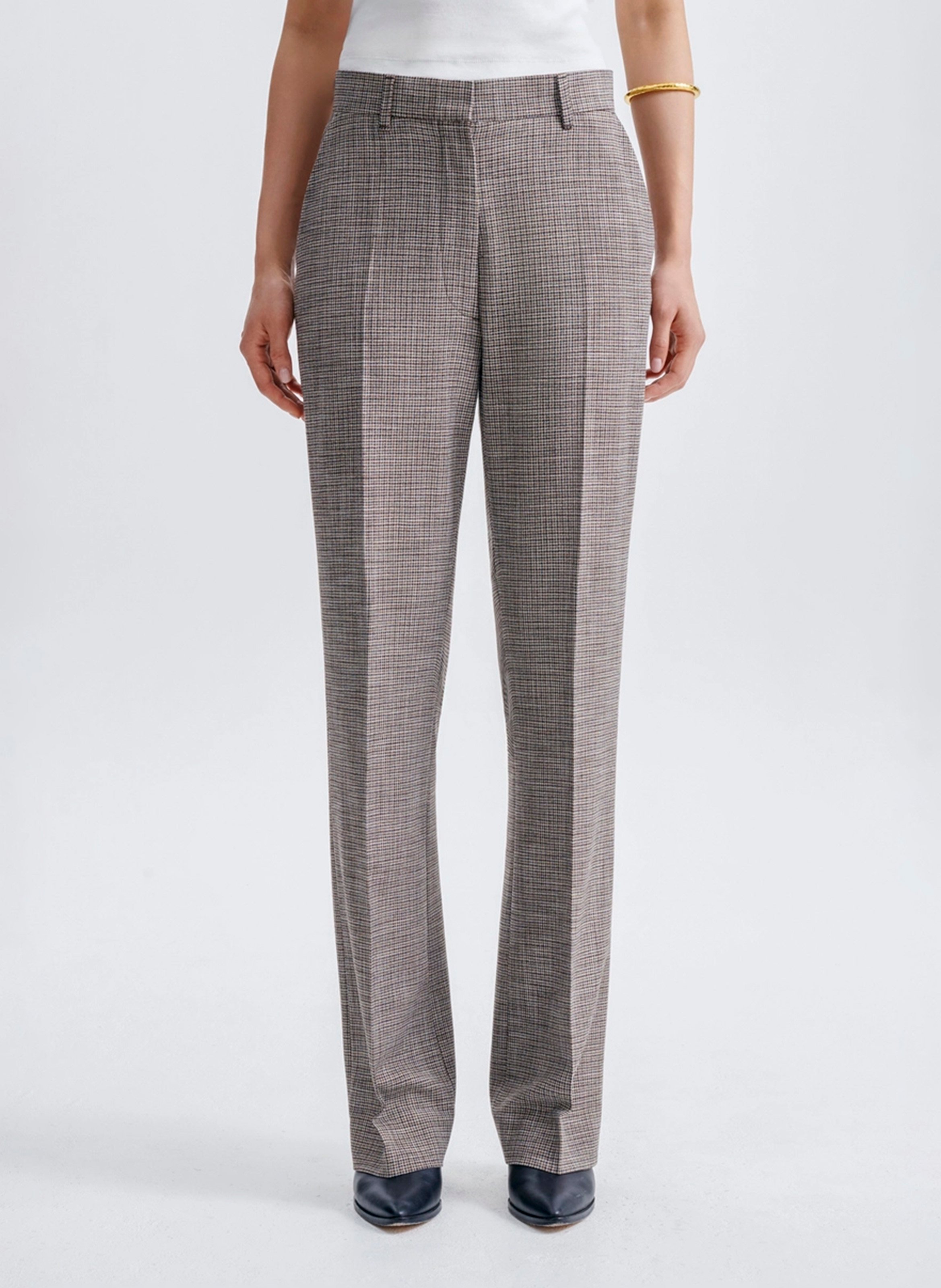 Straight tailored pants with patterns VANESSA BRUNO Brown