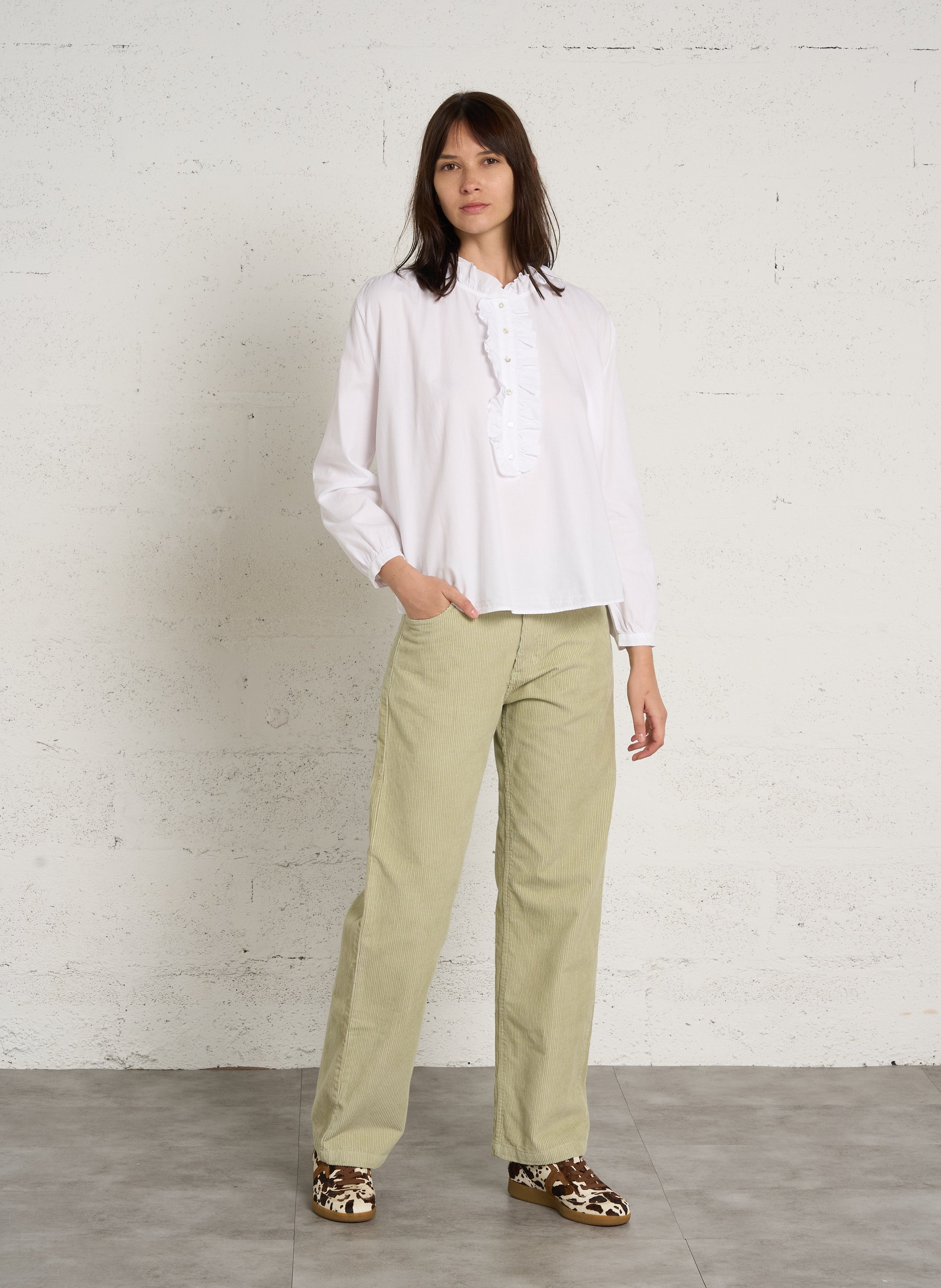 Blouse droite en coton BELLA JONES Blanc
