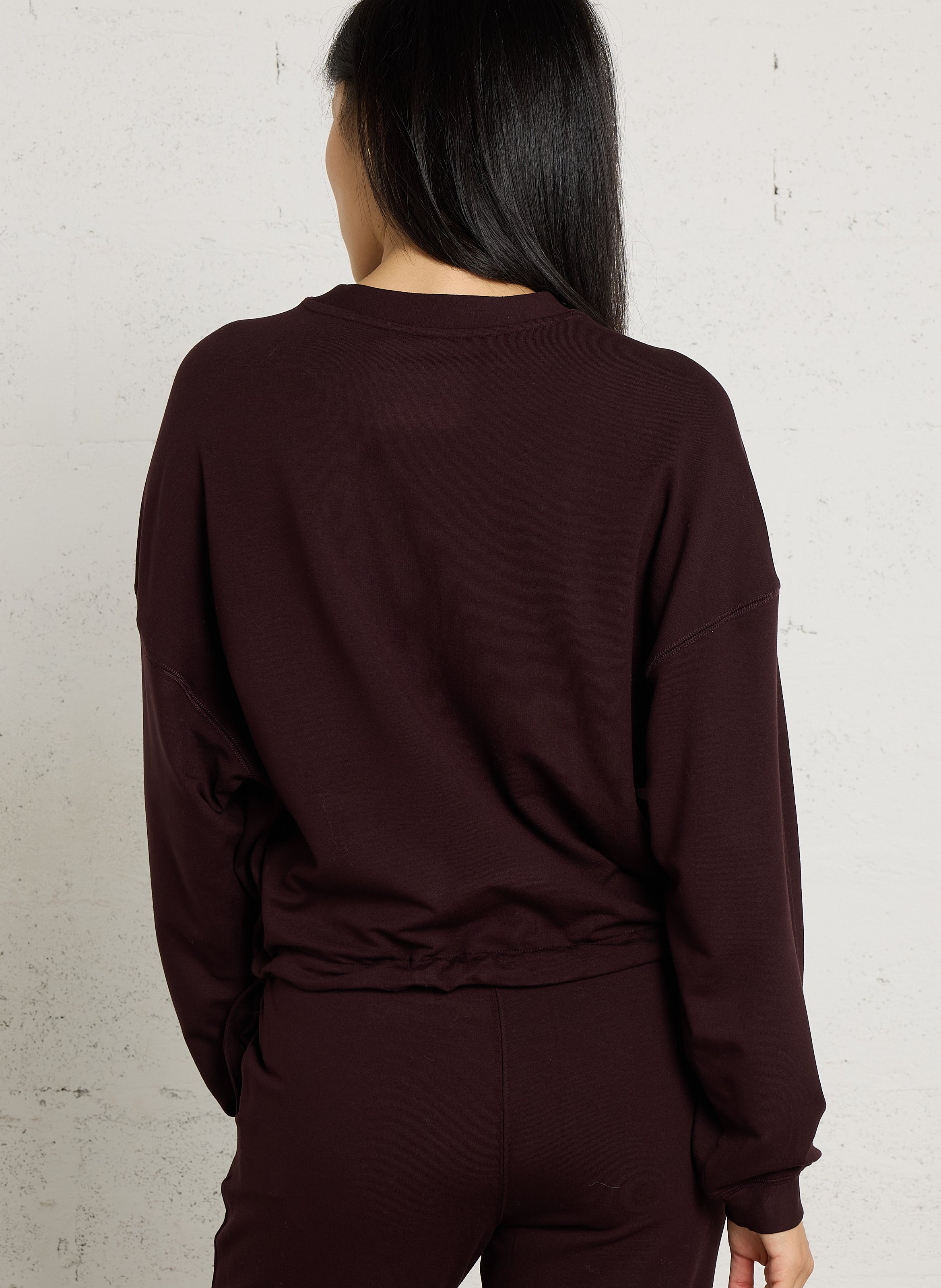 Weites Sweatshirt mit Rundhalsausschnitt MAJESTIC FILATURES Pflaume