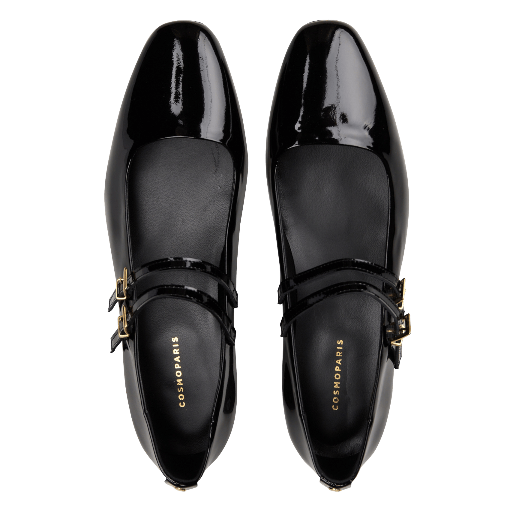 Riemchenballerinas aus Lackleder COSMOPARIS Schwarz