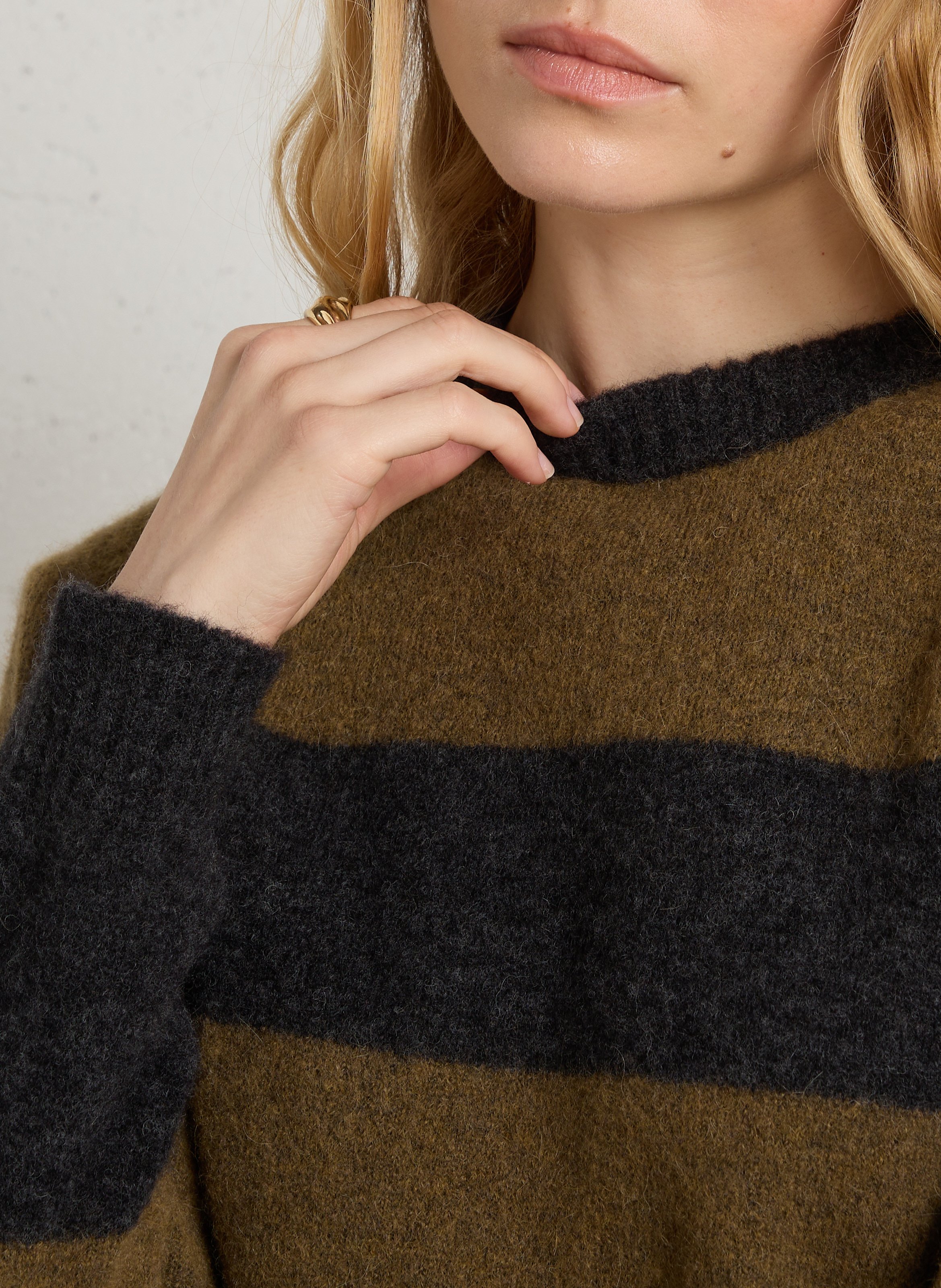 Pull ample col rond en laine mélangée MAX MARA WEEK END Kaki