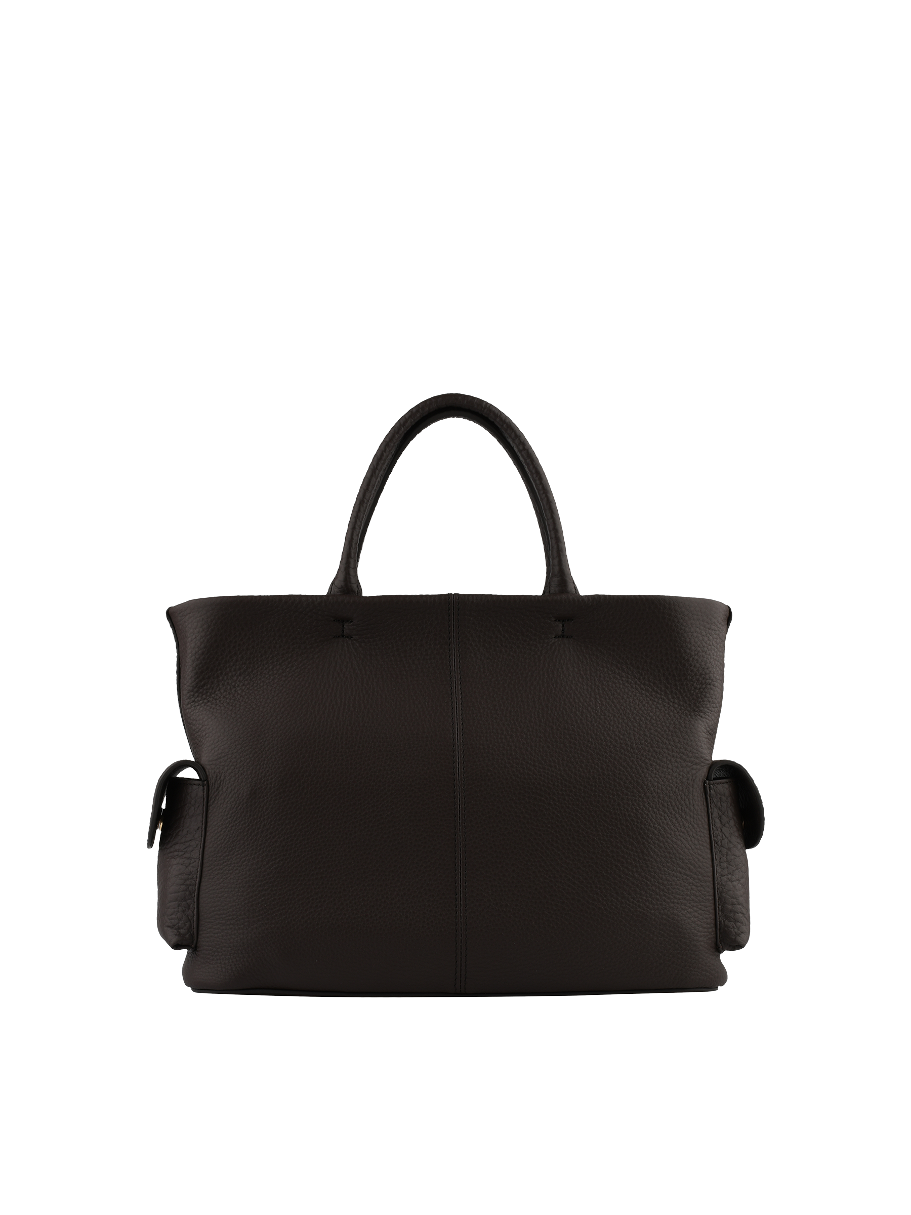 Calfskin leather handbag POURCHET Brown