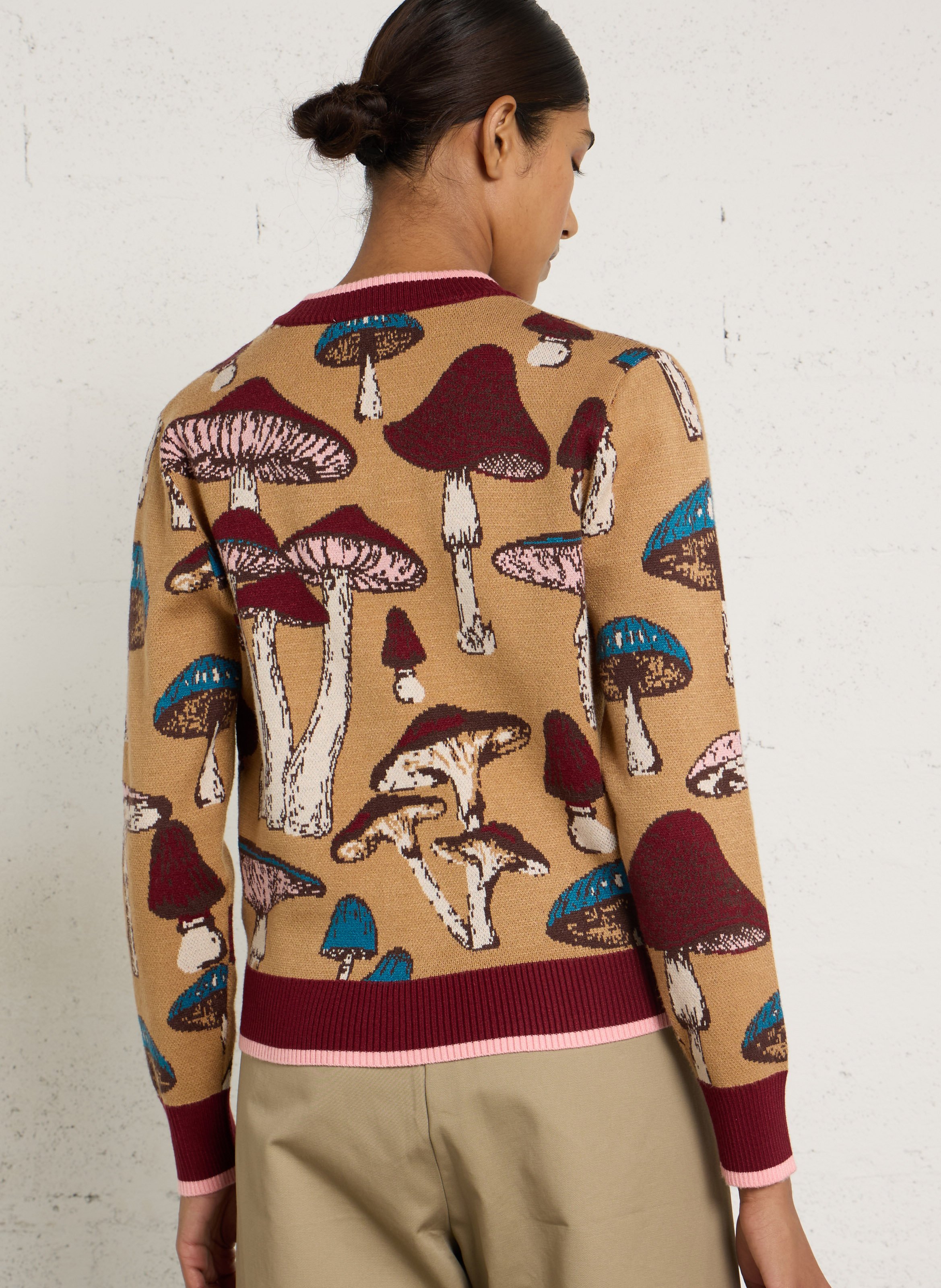 Straight printed cardigan NEVER FULLY DRESSED Brown