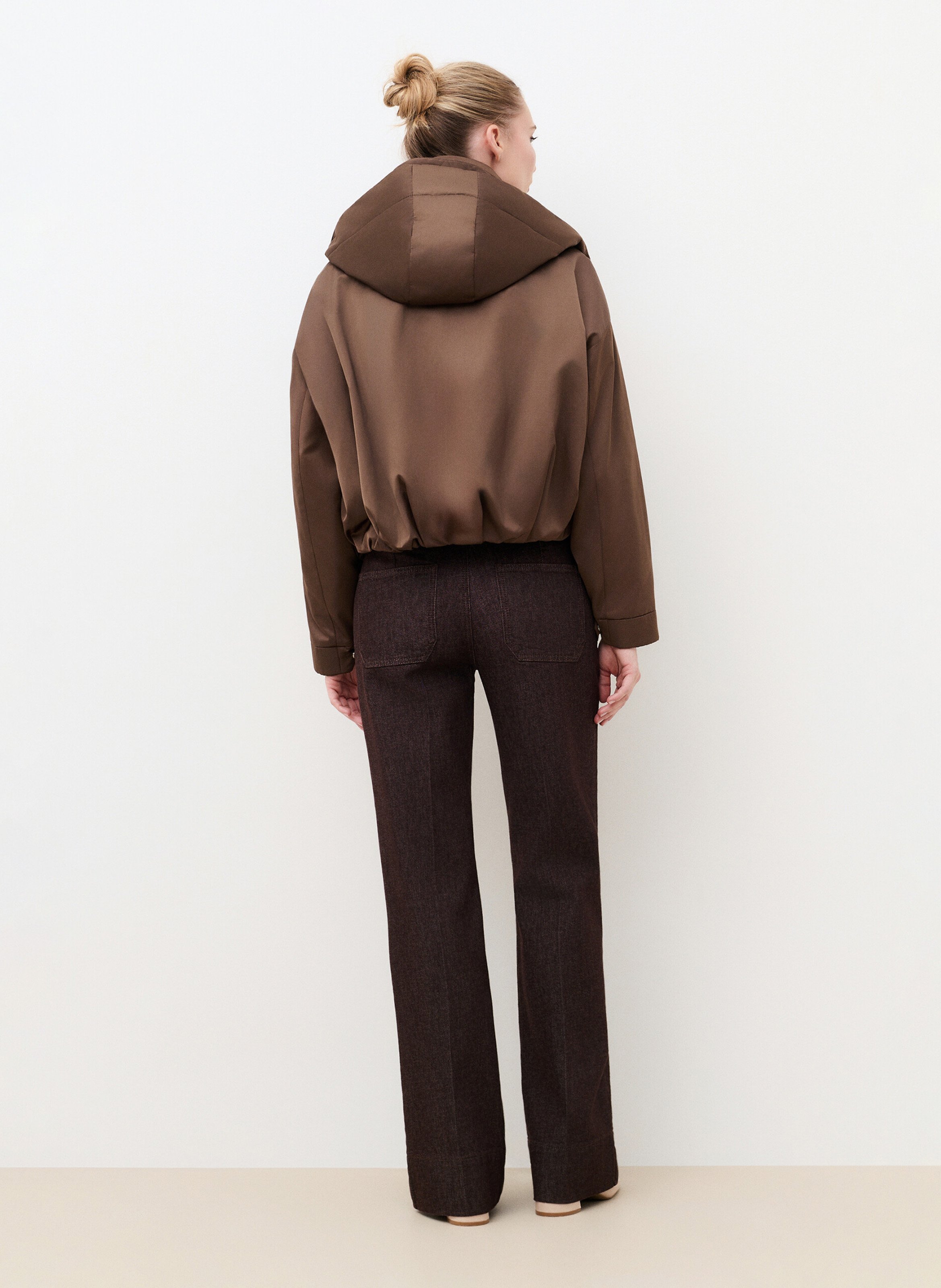 Oversized Hooded Jacket CAROLL Brown