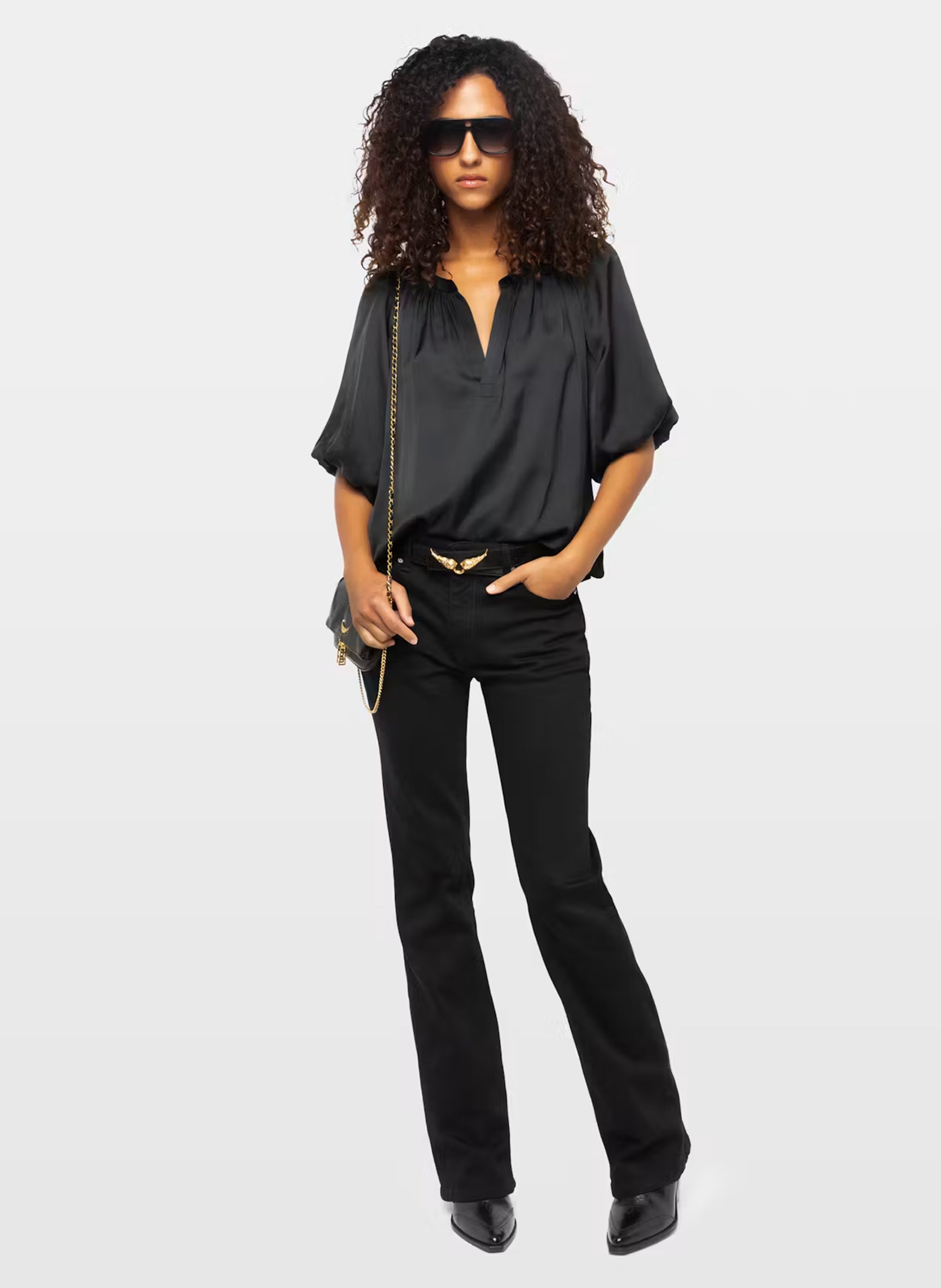 Loose V-neck blouse | Black ZADIG&VOLTAIRE Women