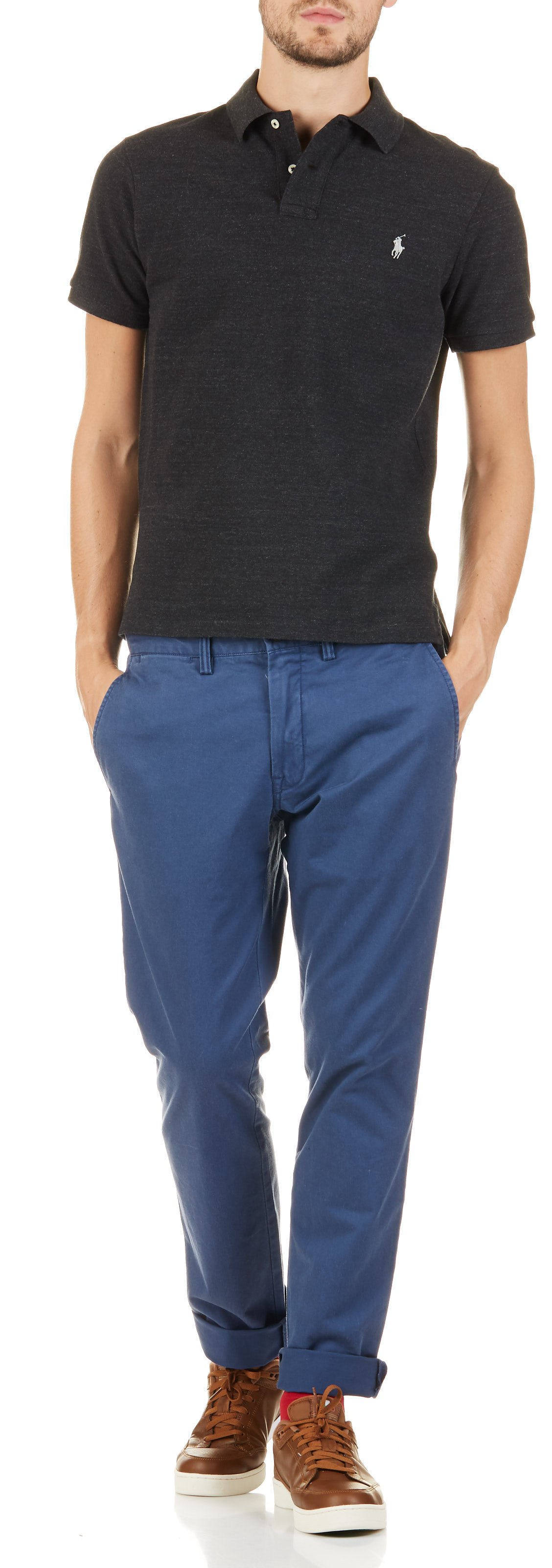 Slim-fit cotton polo shirt POLO RALPH LAUREN Black