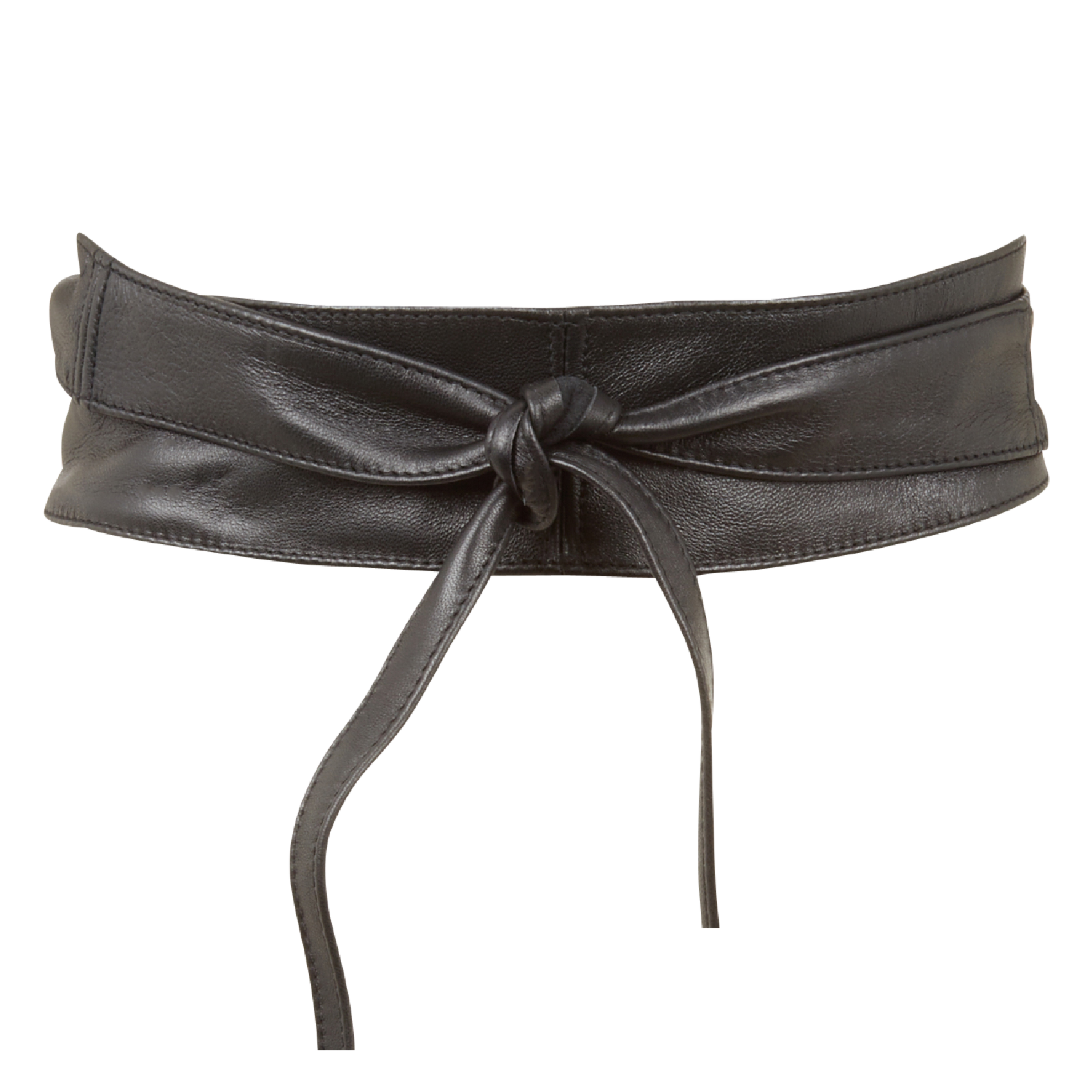 Leather tie belt LA FEE MARABOUTEE Black