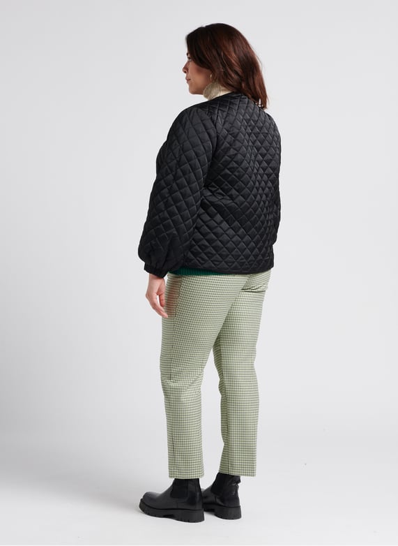 Gebreide trui met opstaande kraag | materiaalblend | Groen by PERSONA by Marina Rinaldi Gebreide trui met opstaande kraag | materiaalblend Groen