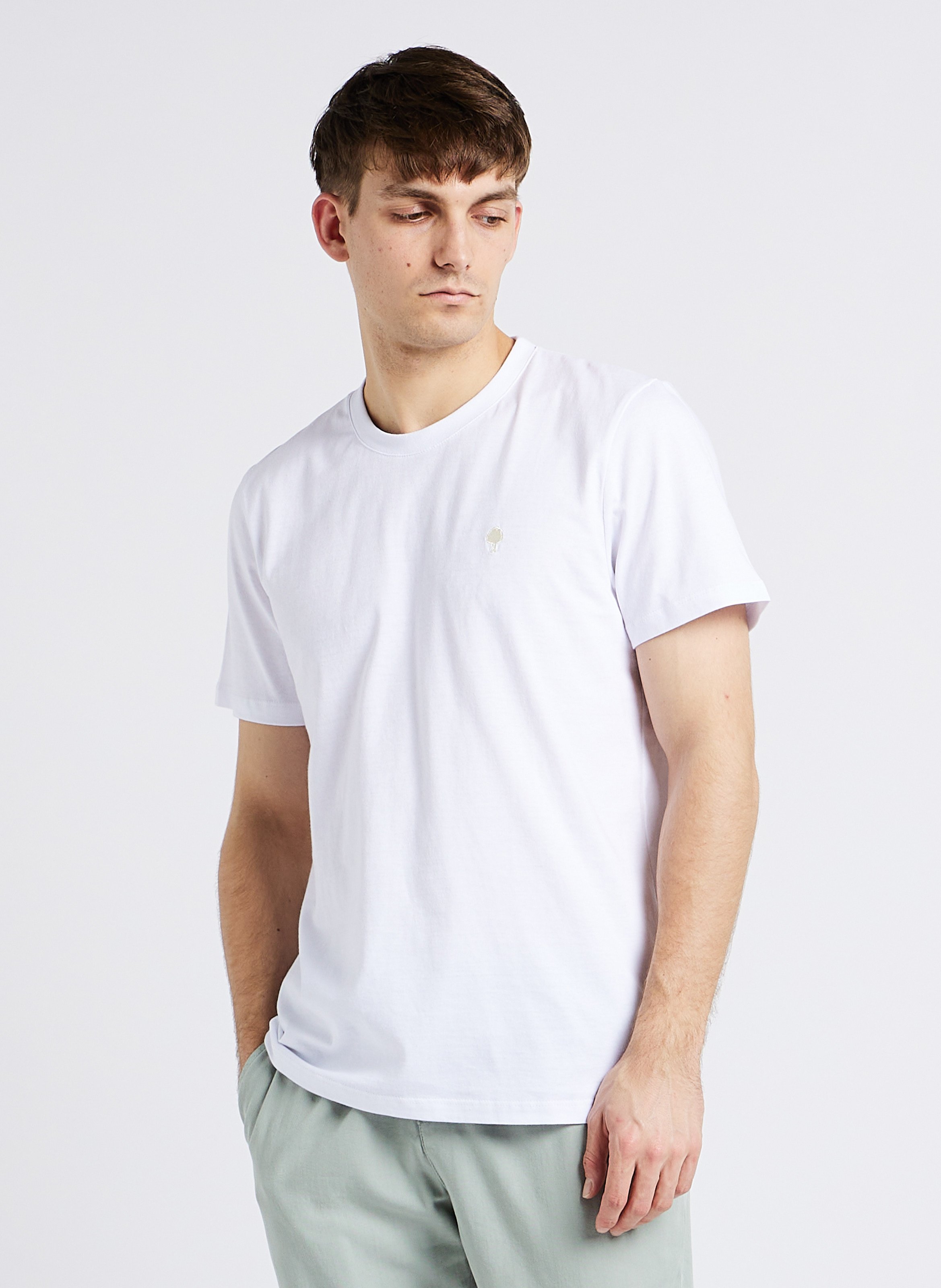 Recht T-shirt met ronde hals | katoenblend FAGUO Wit