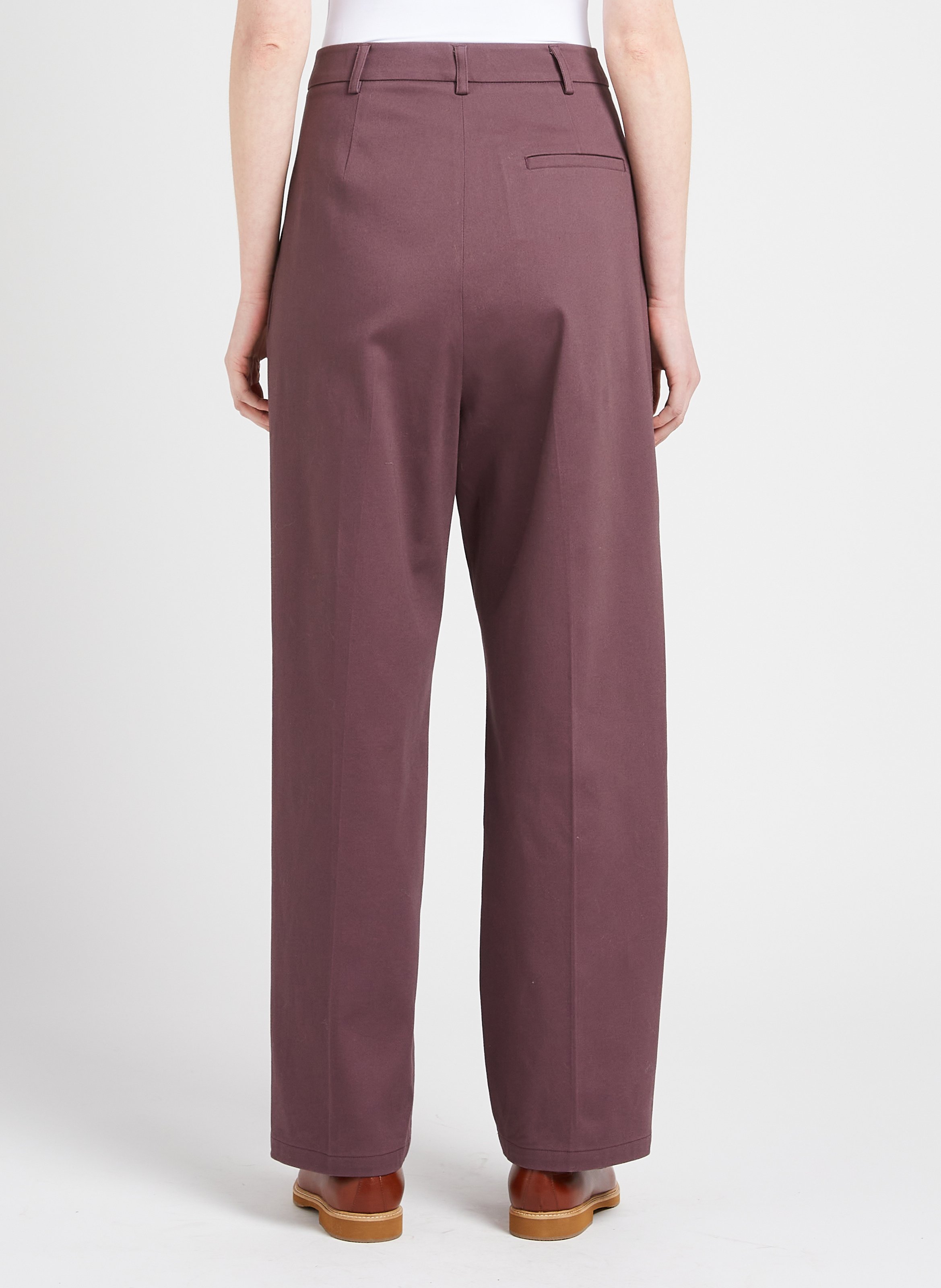 Pantalon large taille haute en coton mélangé ATTIC AND BARN Violet