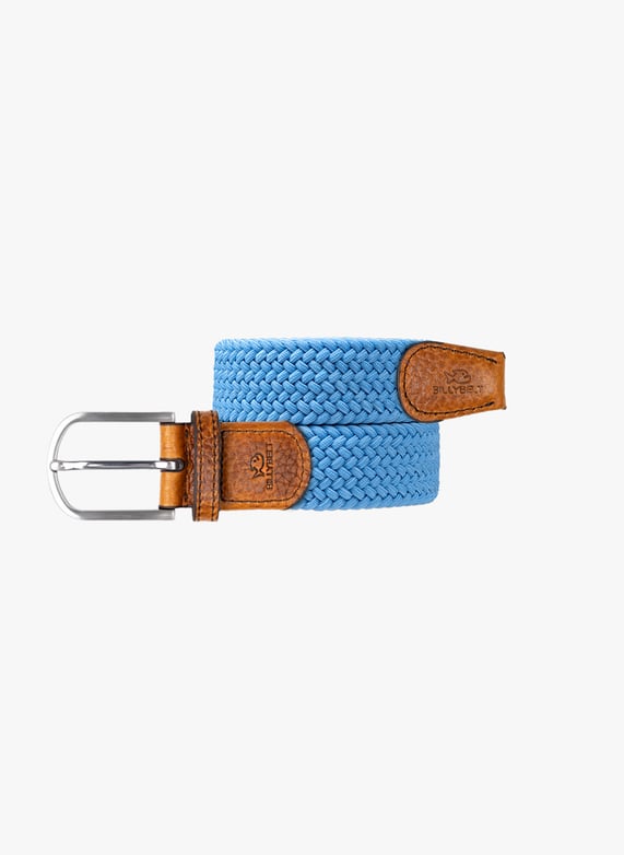 Ceinture tressée élastique unie Bleu alaska Bleu Billybelt Homme