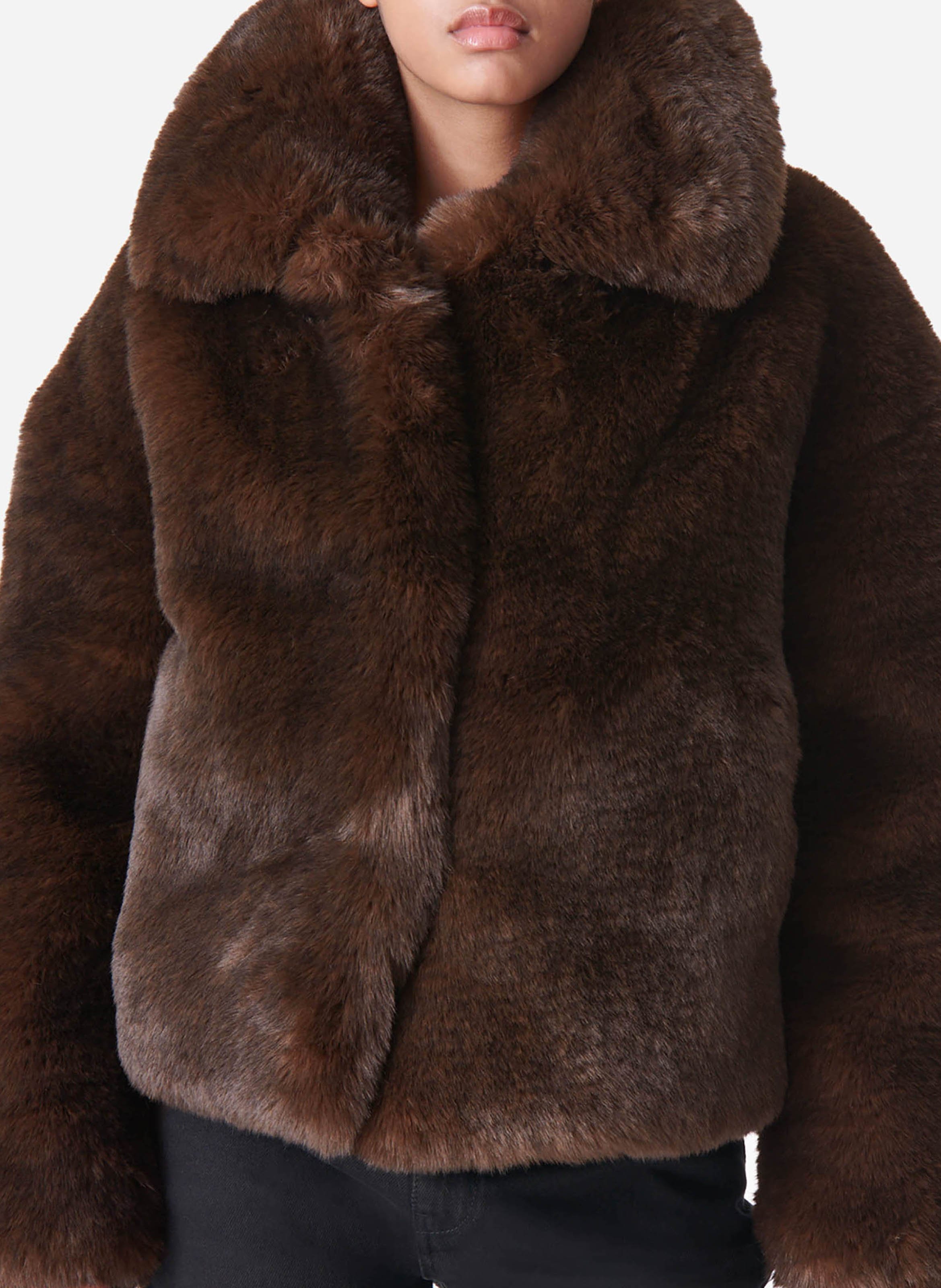 Korte jas met bonteffect VANESSA BRUNO Bruin