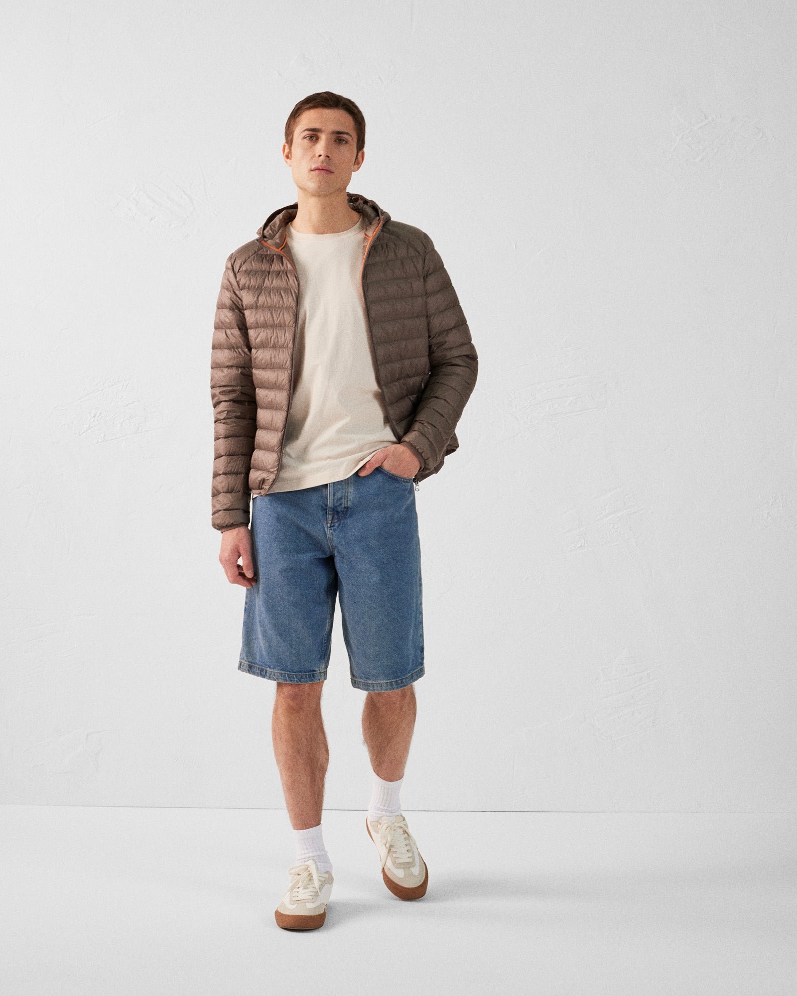 Lightweight hooded puffer jacket nico JOTT Beige