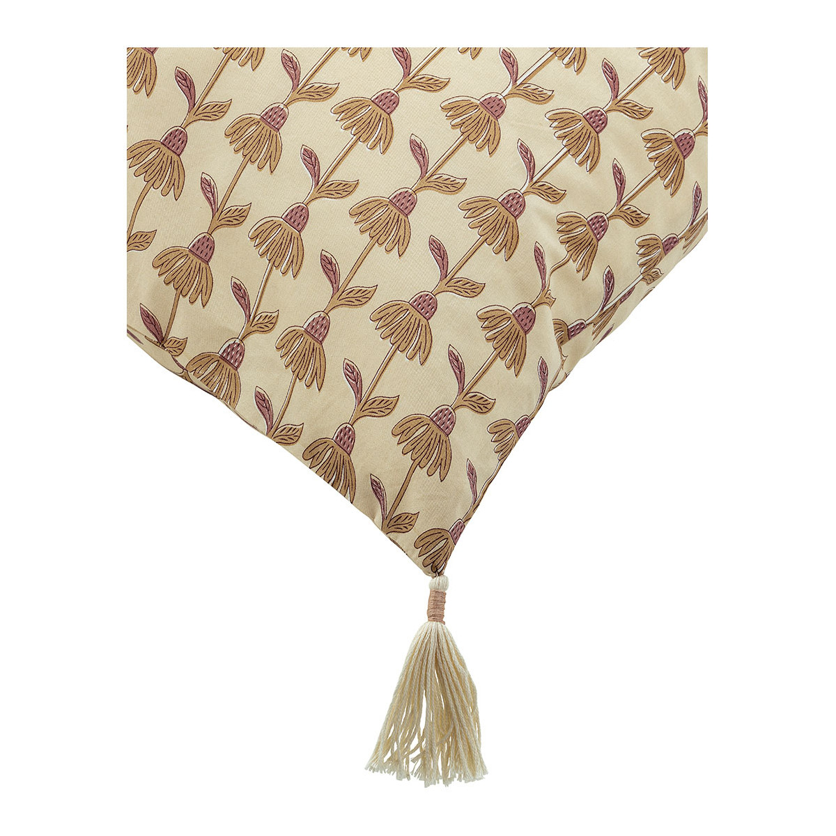 Daphne cotton cushion cover BLANC D'IVOIRE Beige