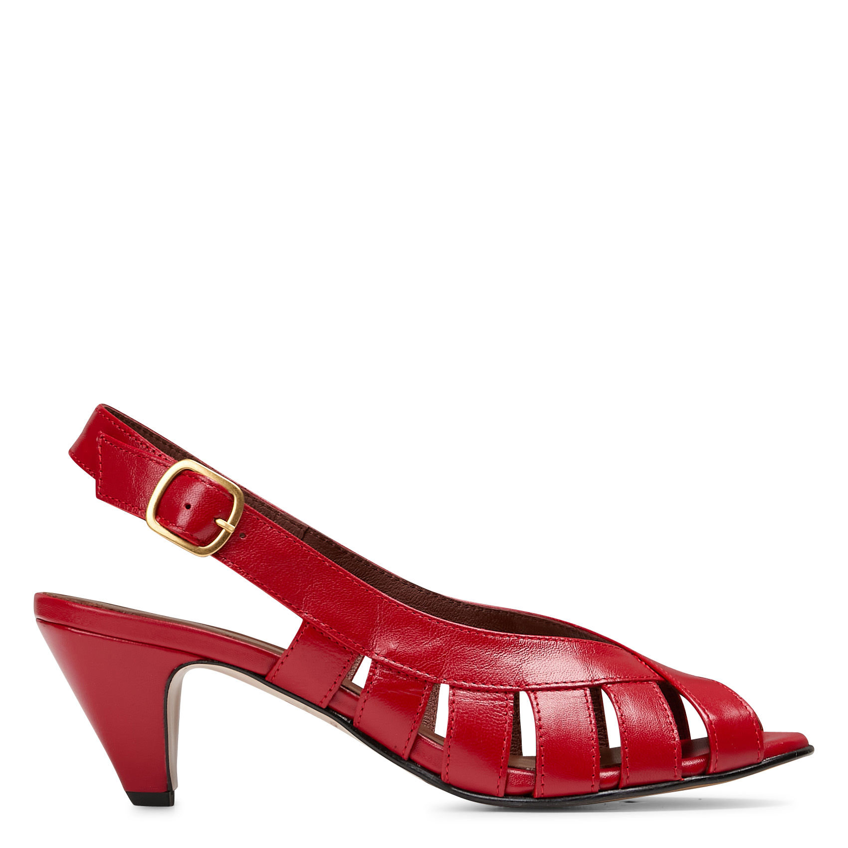 Sandales hautes à brides en cuir ANONYMOUS COPENHAGEN Rouge