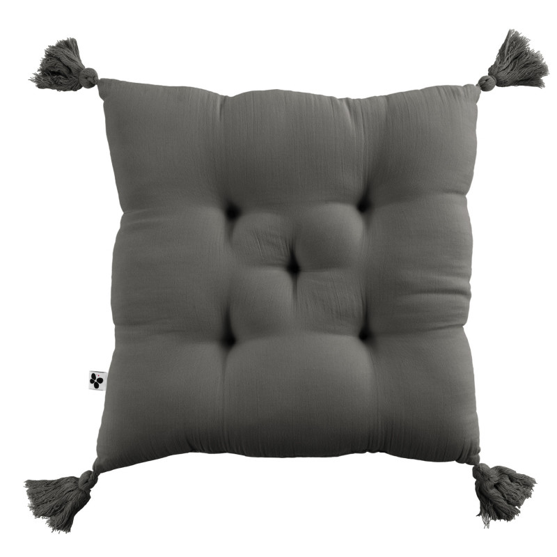 Cotton velvet floor cushion L'EFFET PAPILLON