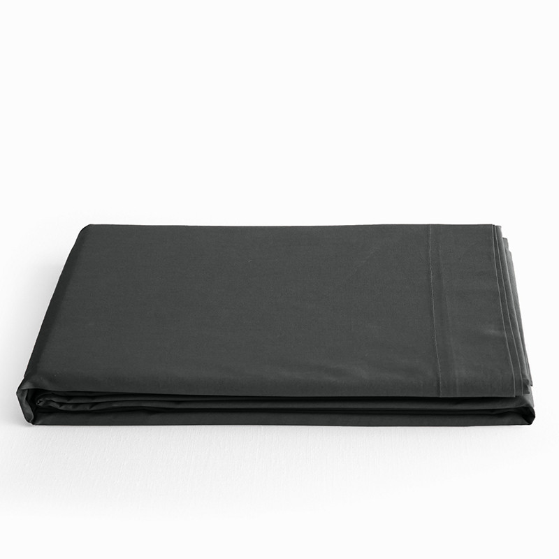 Flat sheet "premium" for single & double beds COTON PUR Black