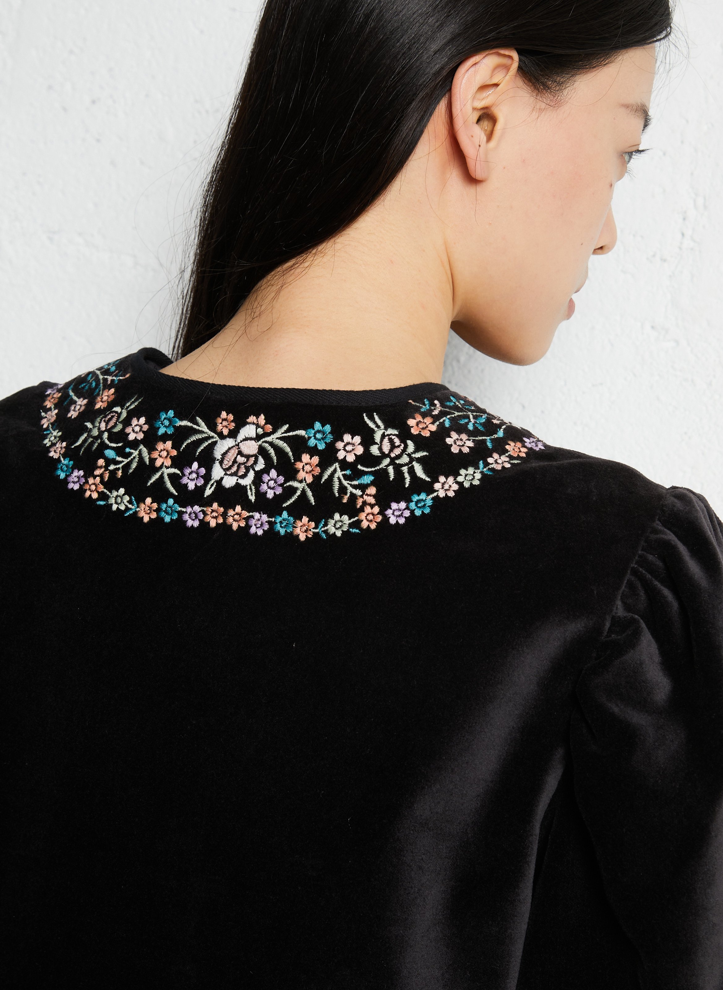 Jacket with velvet detail LOUISE MISHA Black