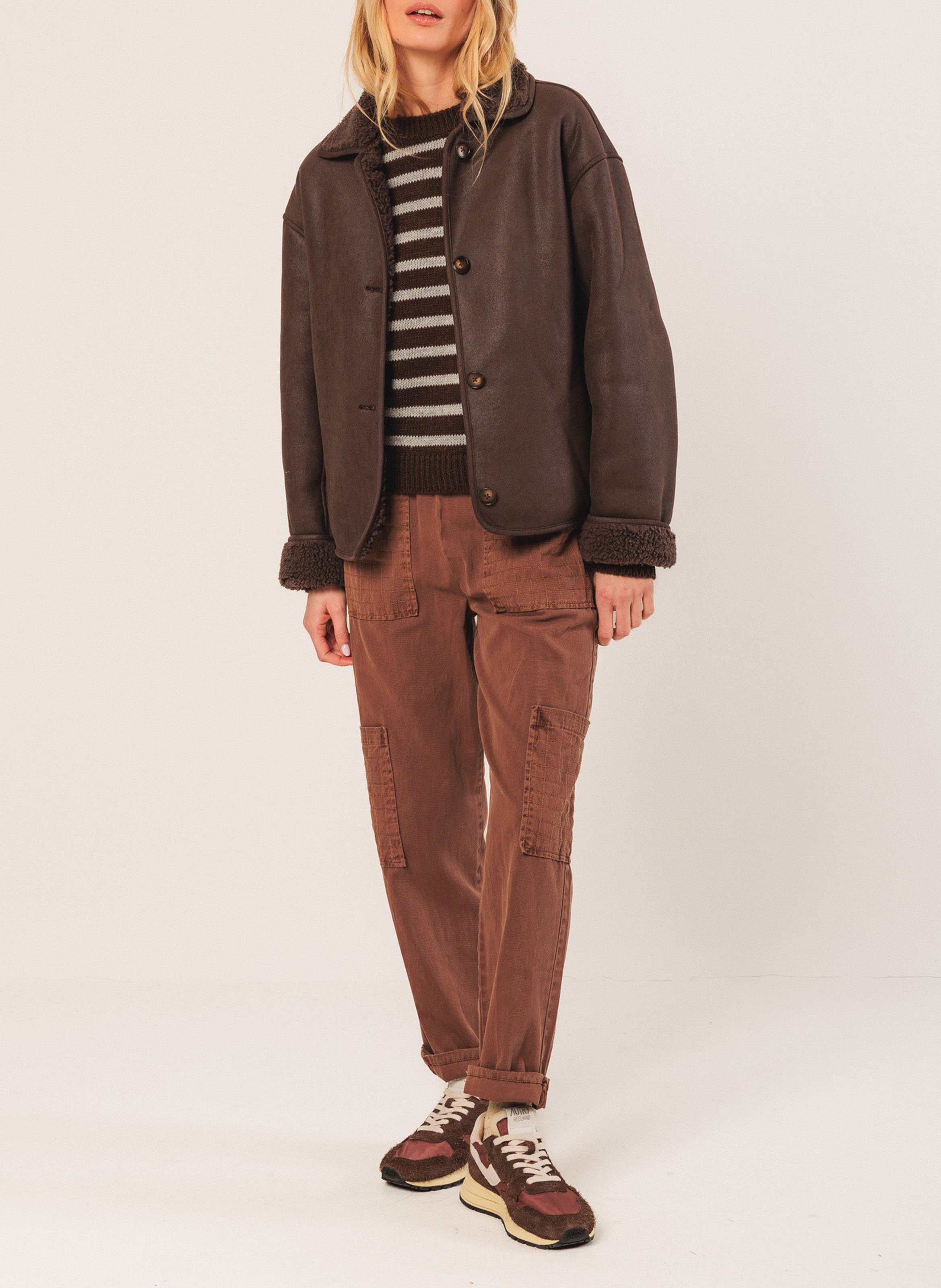 Mantel mit klassischem Kragen INDI & COLD Braun