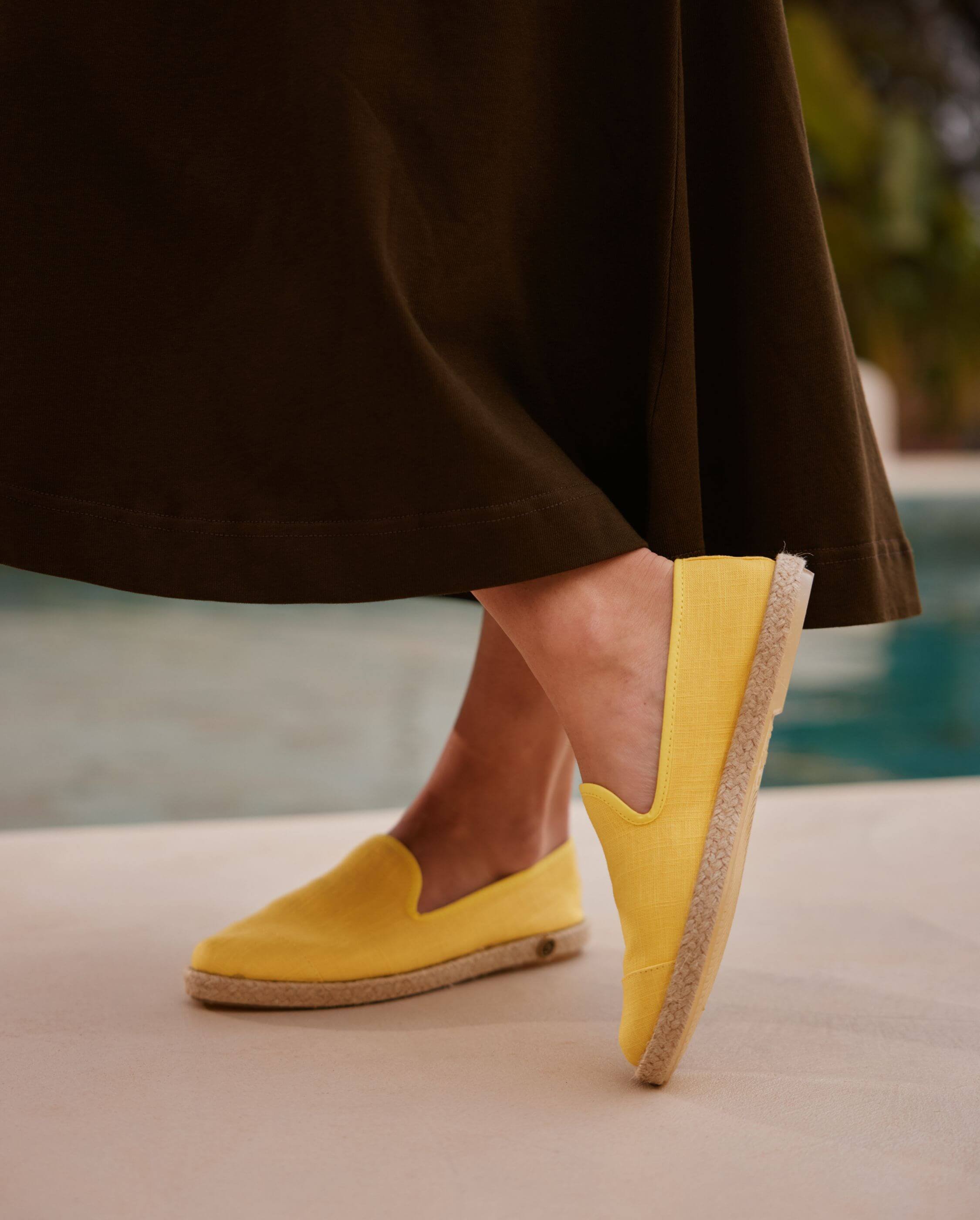 Women's linen espadrilles, yellow ANGARDE Yellow