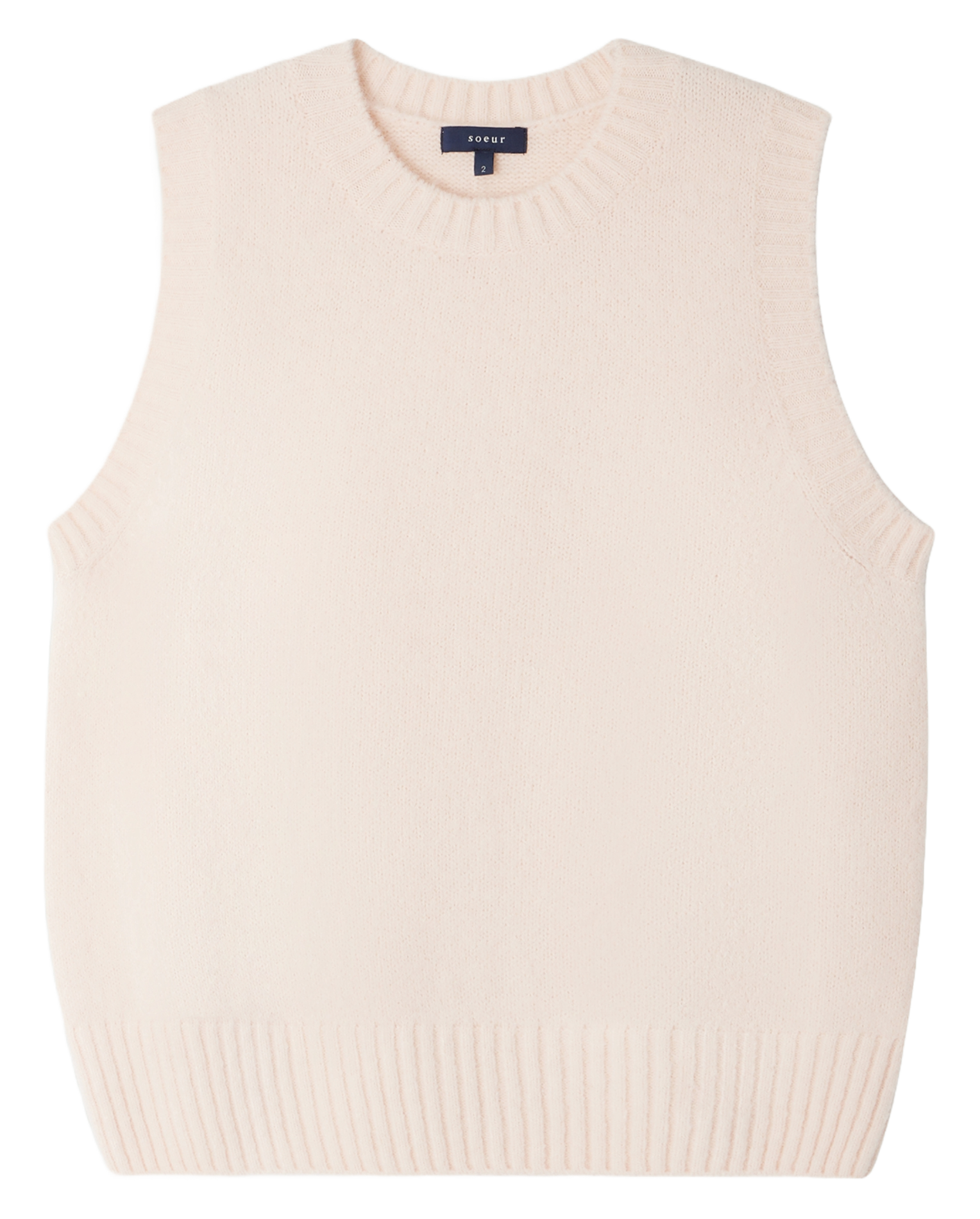 Pull droit sans manche col rond SOEUR Rose