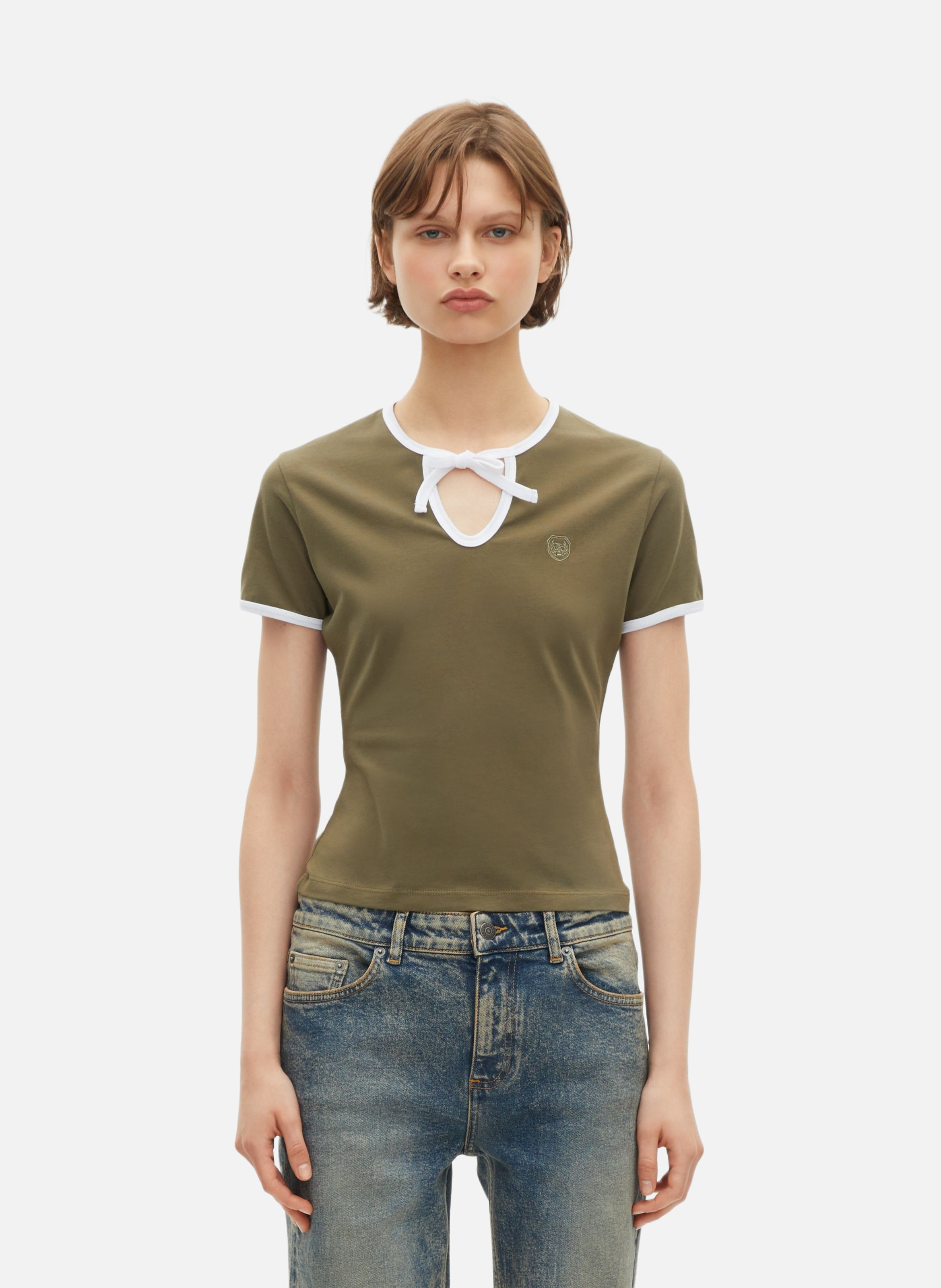 T-shirt with a drop neckline THE KOOPLES Green