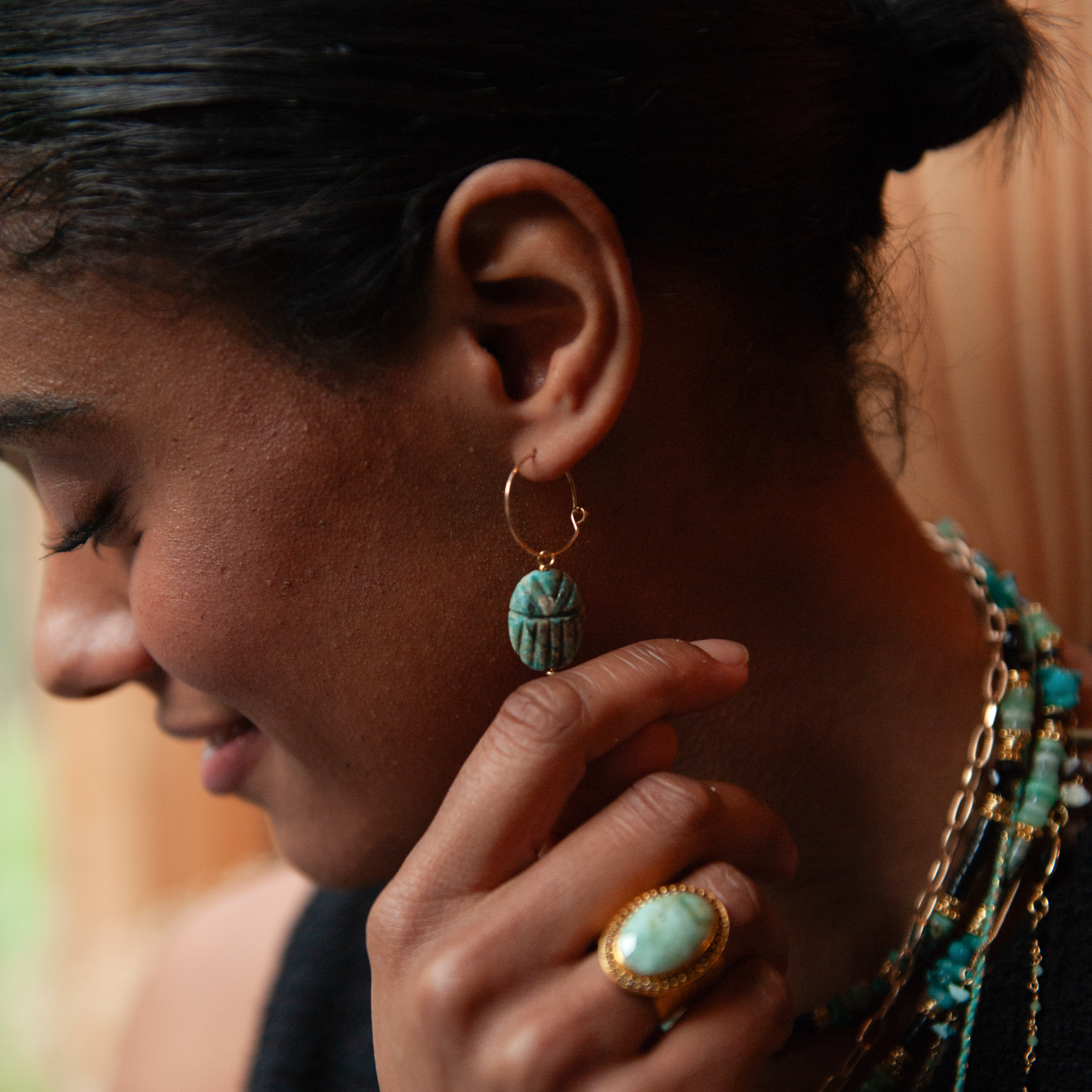 Créole unique scarabée - alba L'ATELIER DES DAMES Golden