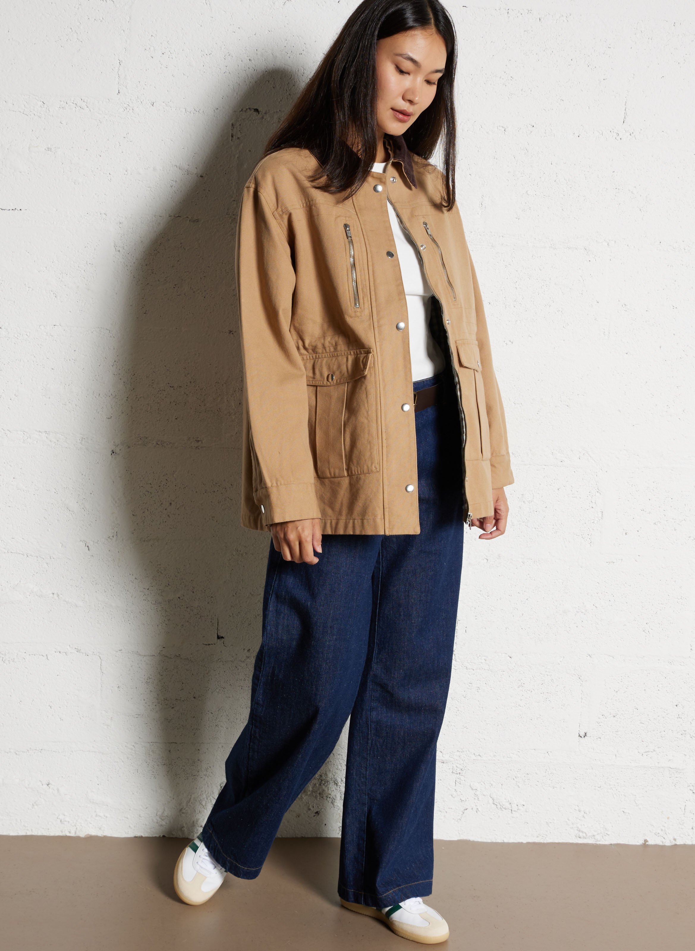 Baskets basses en cuir ADIDAS Blanc