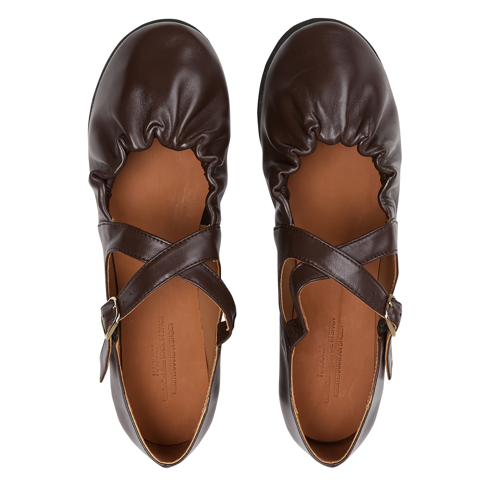 Leather ballet flats NAGUISA Brown