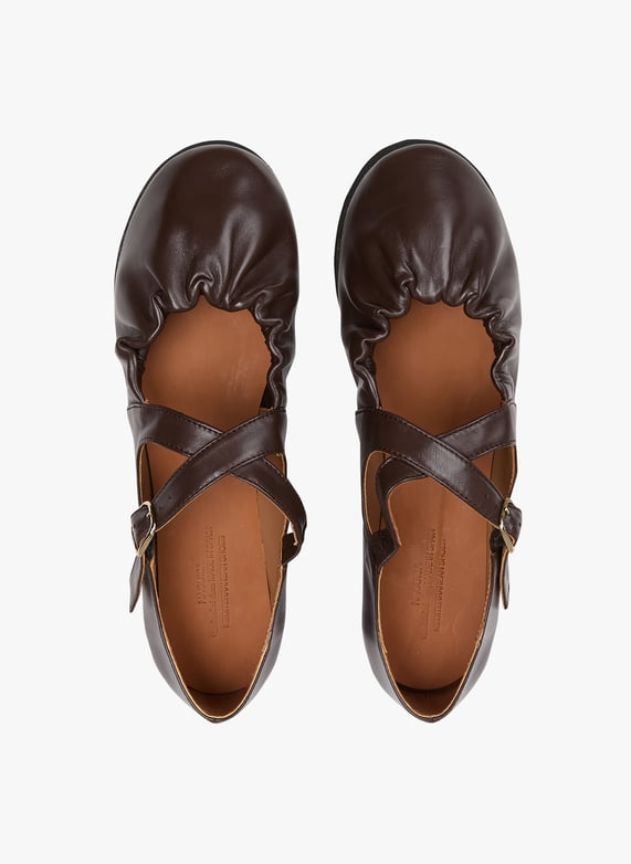 Ballerines en cur | Marron by NAGUISA Ballerines en cur Marron