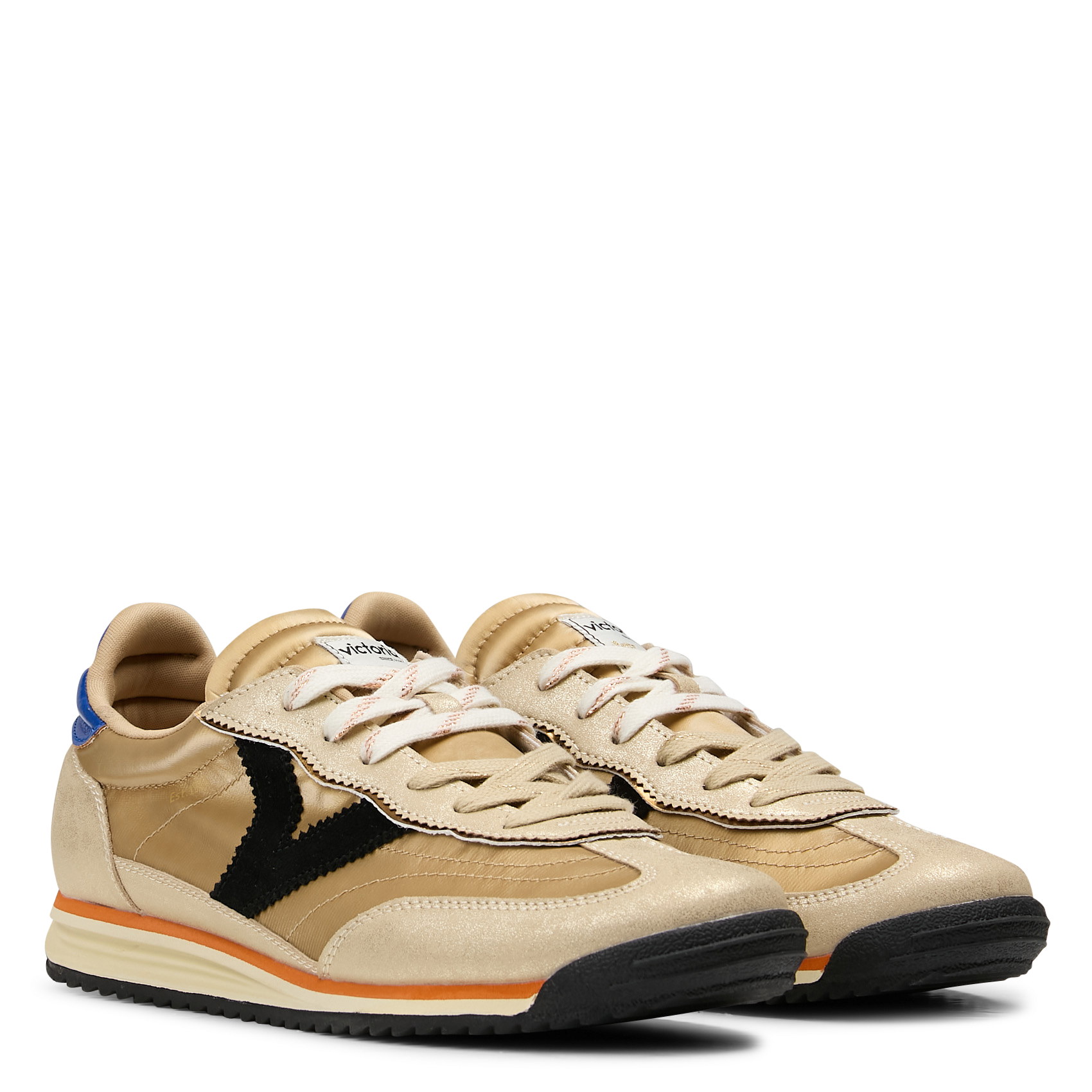Baskets basses bi-matière VICTORIA Doré