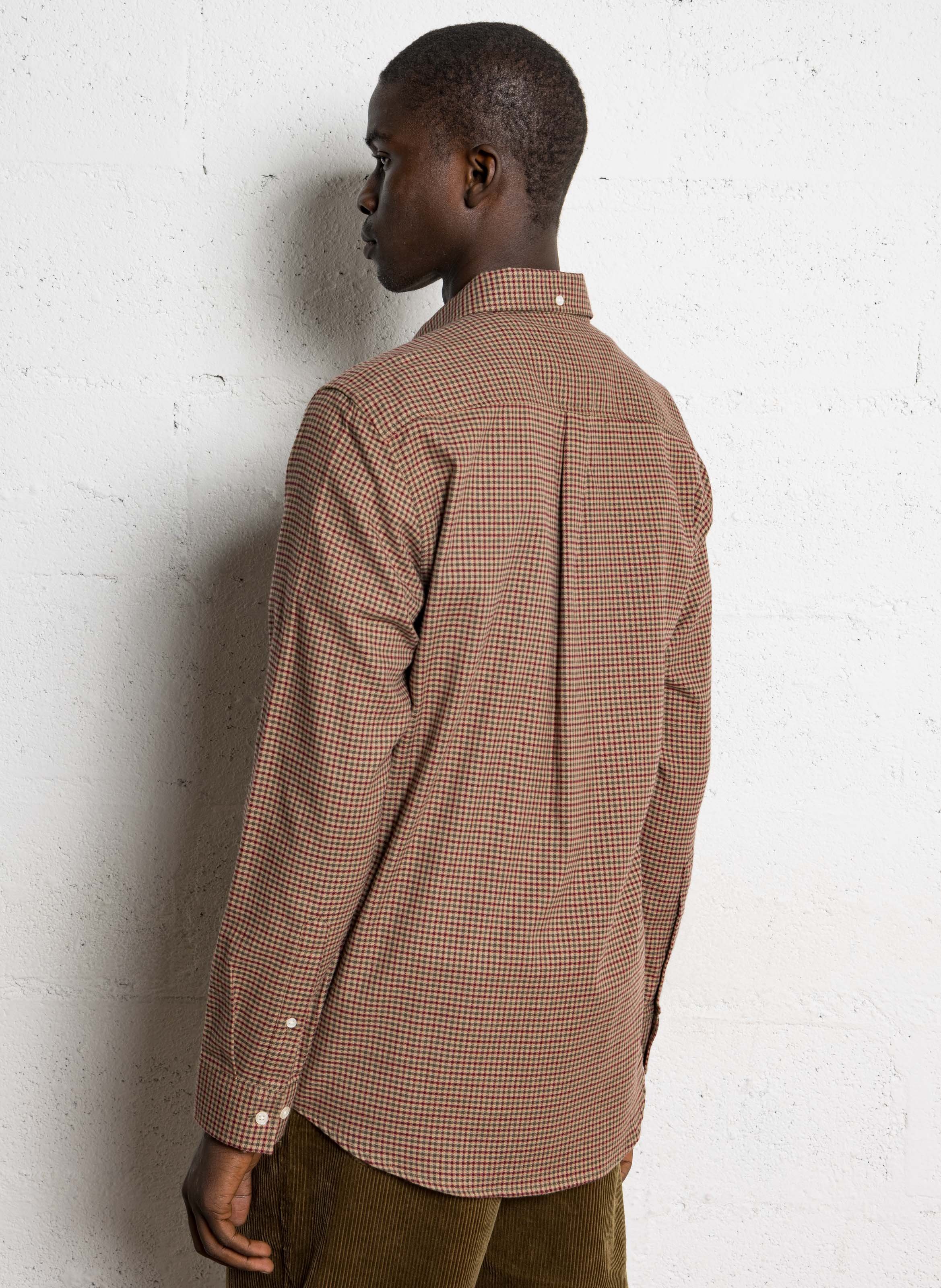 Oversized button-up checkered shirt LES DEUX Brown