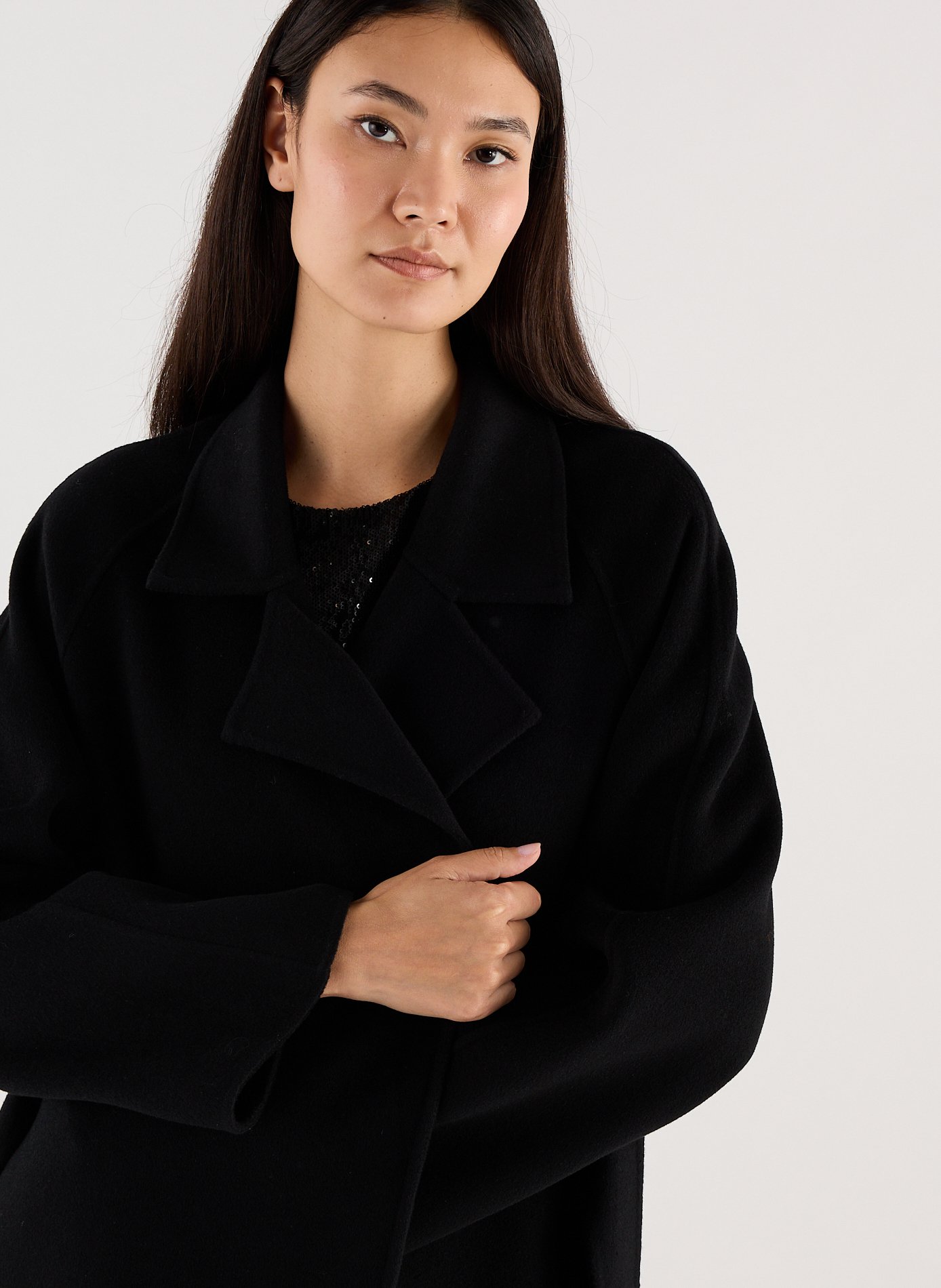 Long wool tailored coat SAISON 1865 Black