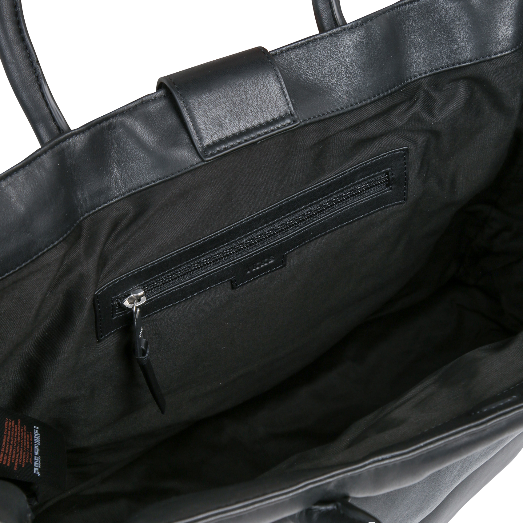 Quilted leather tote bag IKKS Black